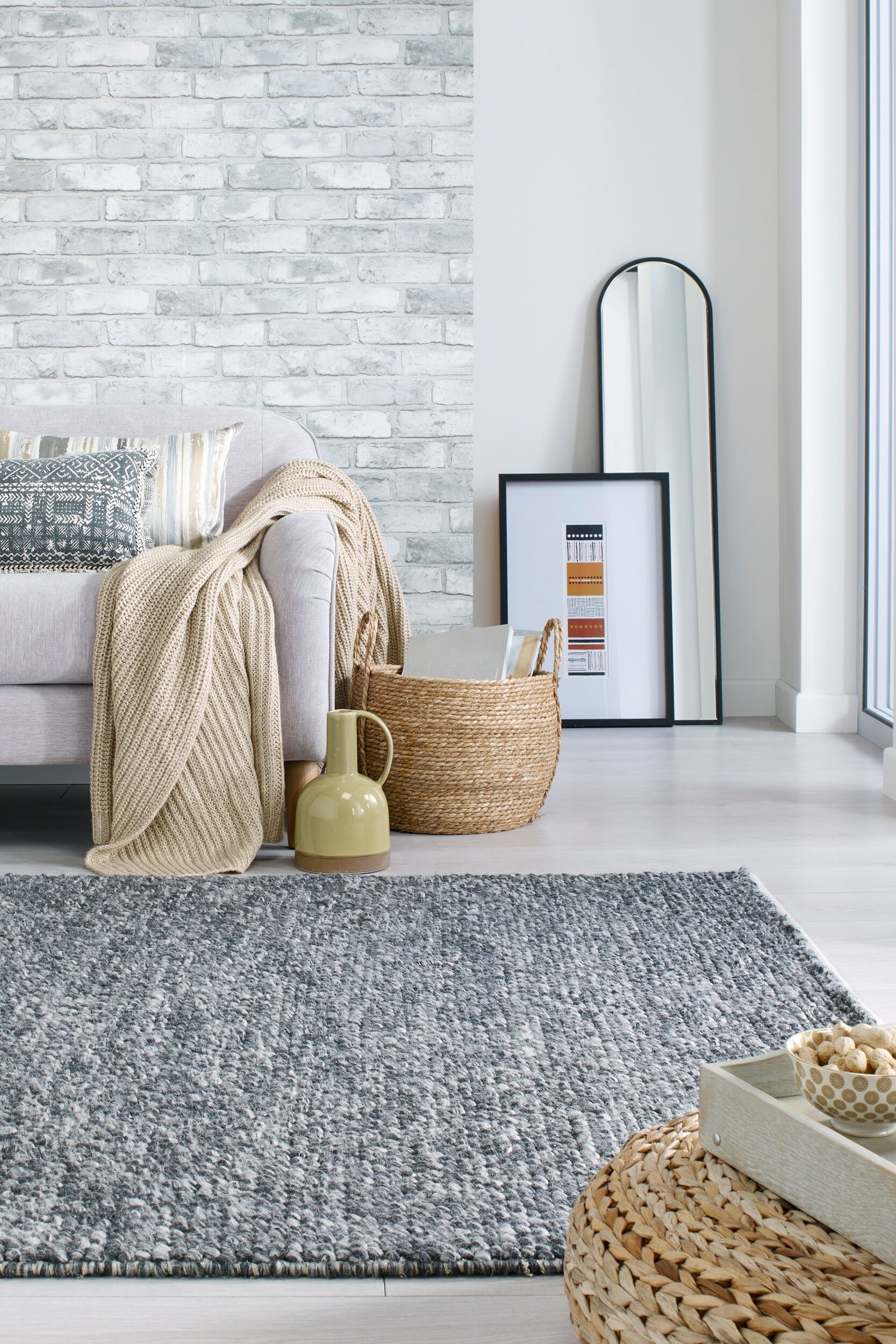 Teppich Wollmischung Anthrazit 160 x 230 cm - MEDWAY | Kadima Design - Bild 1