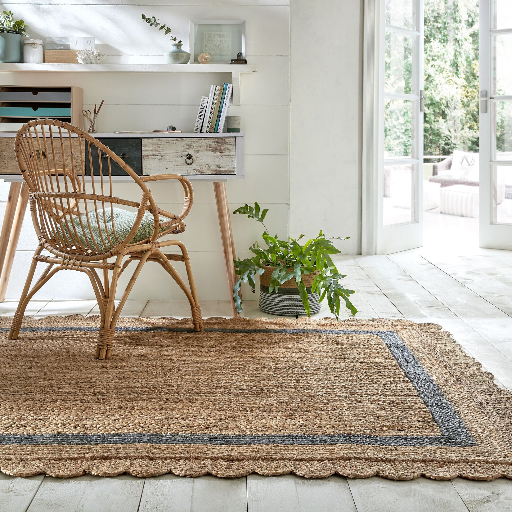 Jute-Teppich geometrisch Braun-Grau 200 x 290 cm - PLYM Kadima