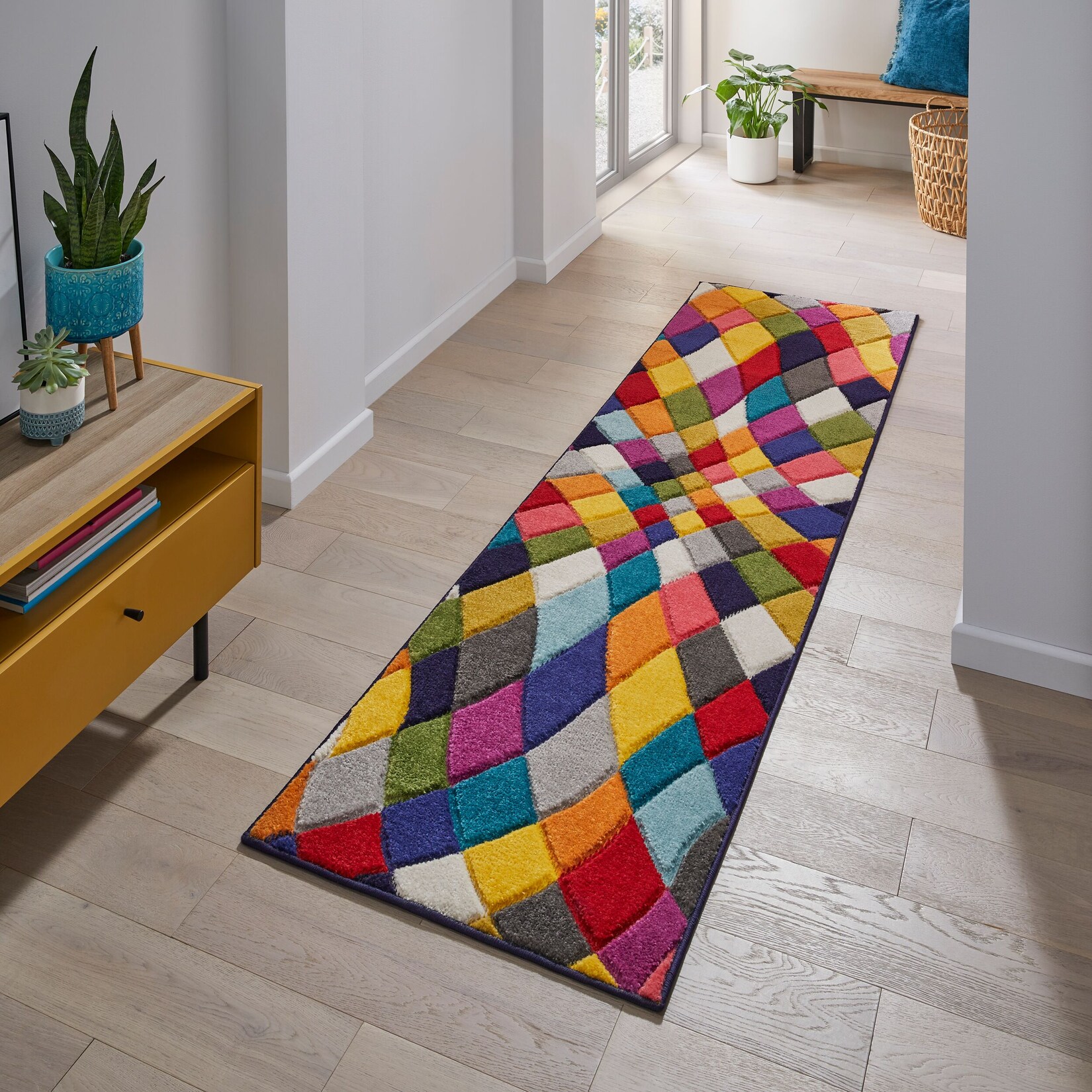 Läufer Rauten Bunt 66 x 230 cm - MEON Kadima Design