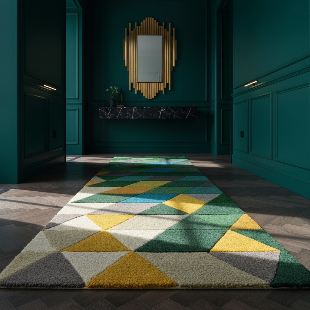 L&auml;ufer Wolle Gr&uuml;n-Bunt 60 x 230 cm - DERWENT | Kadima Design - Bild 1