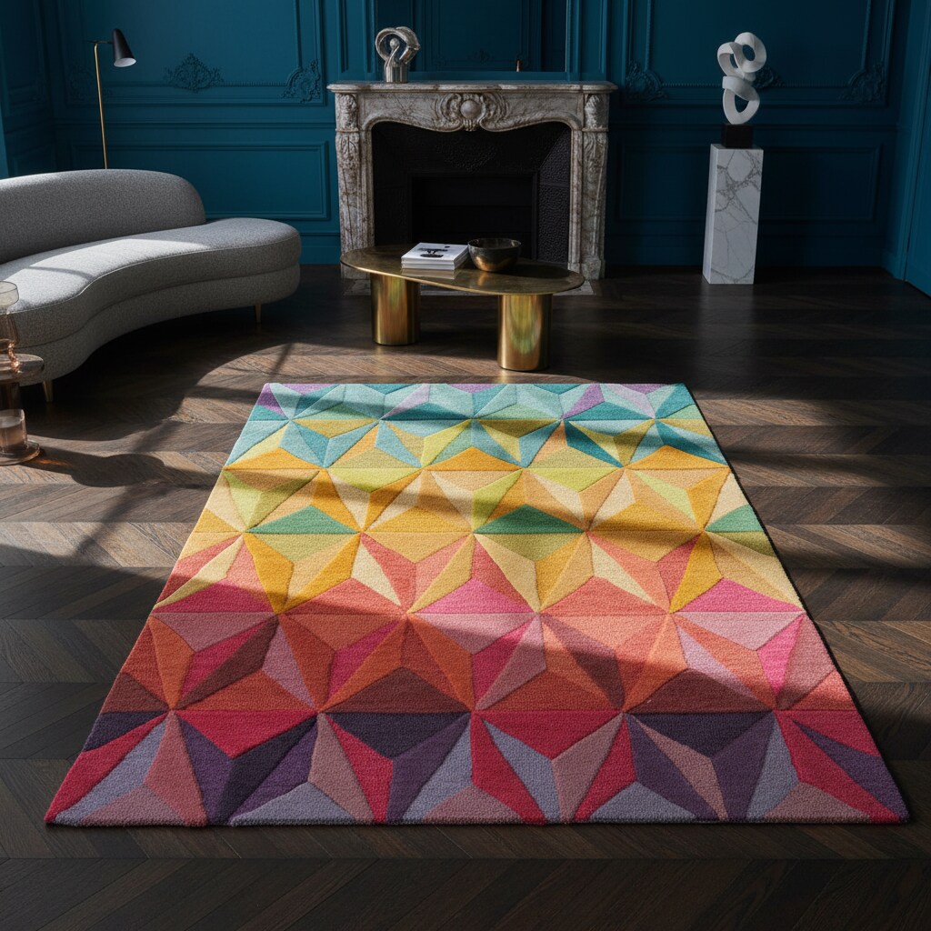 Wollteppich handgetuftet Bunt 160 x 230 cm - DERWENT Kadima Design