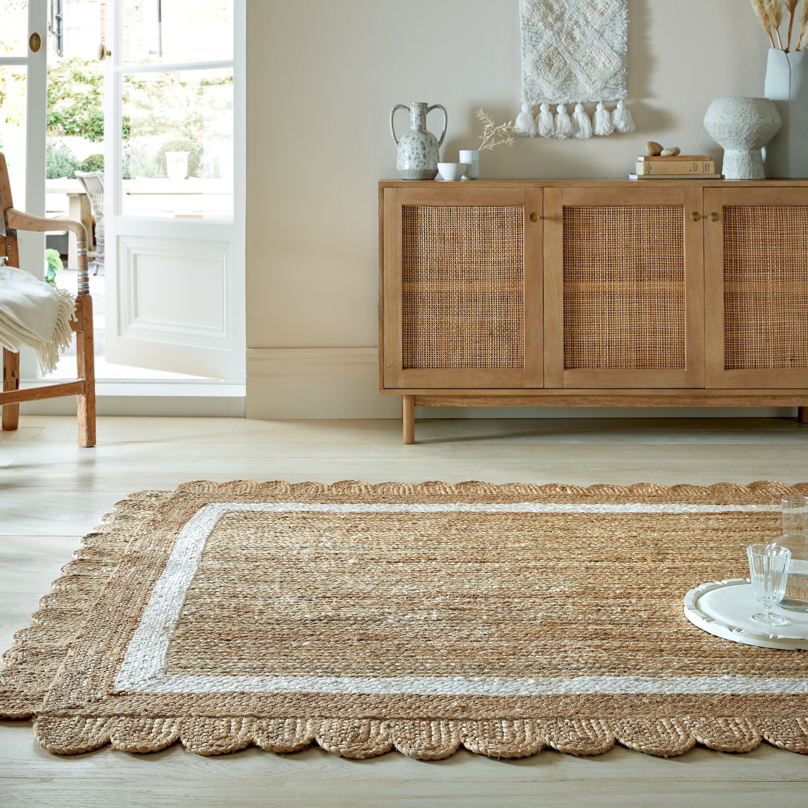 Jute-Teppich geometrisch Braun-Beige 160 x 230 cm - PLYM Kadima