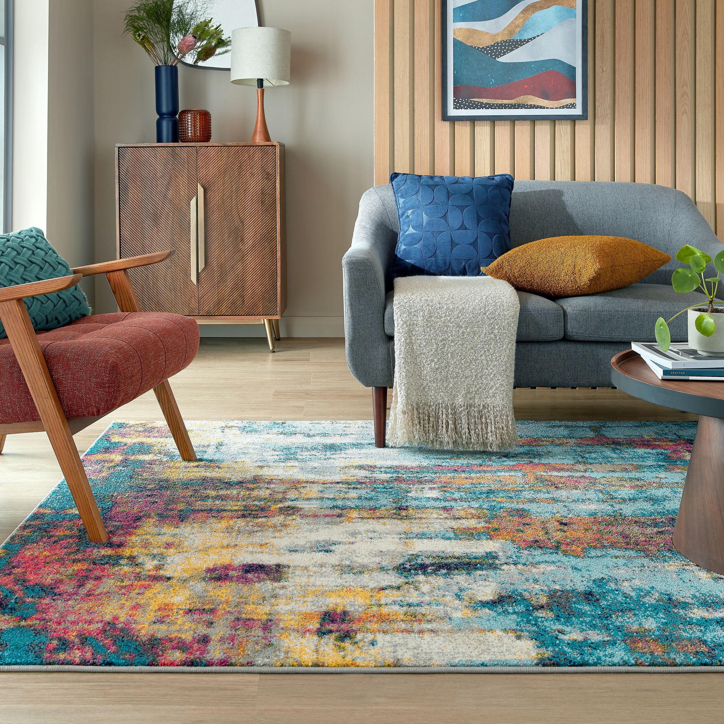 Teppich Farbschlieren Bunt 120 x 170 cm - FAL | Kadima Design - Bild 1