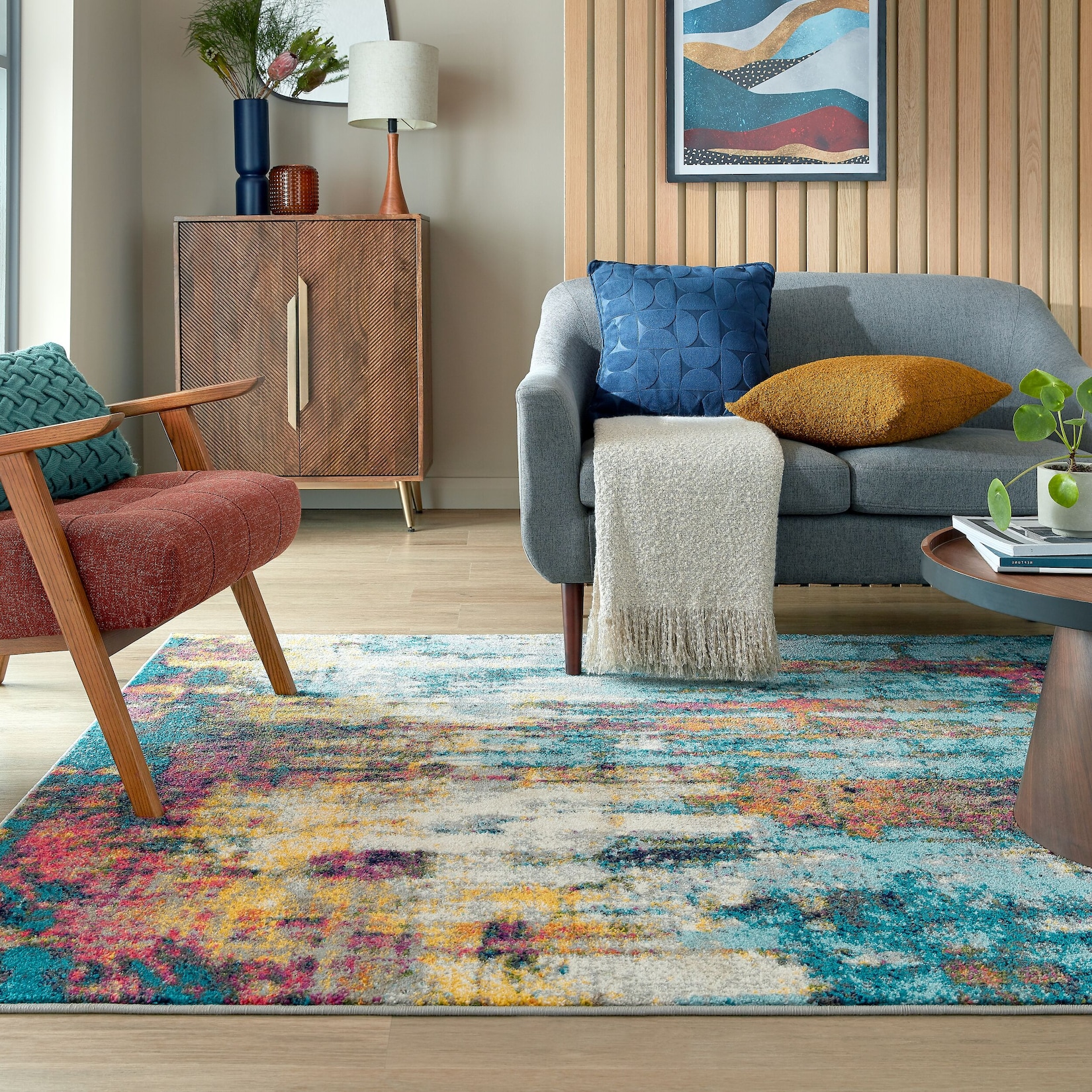 Teppich Farbschlieren Bunt 120 x 170 cm - FAL Kadima Design