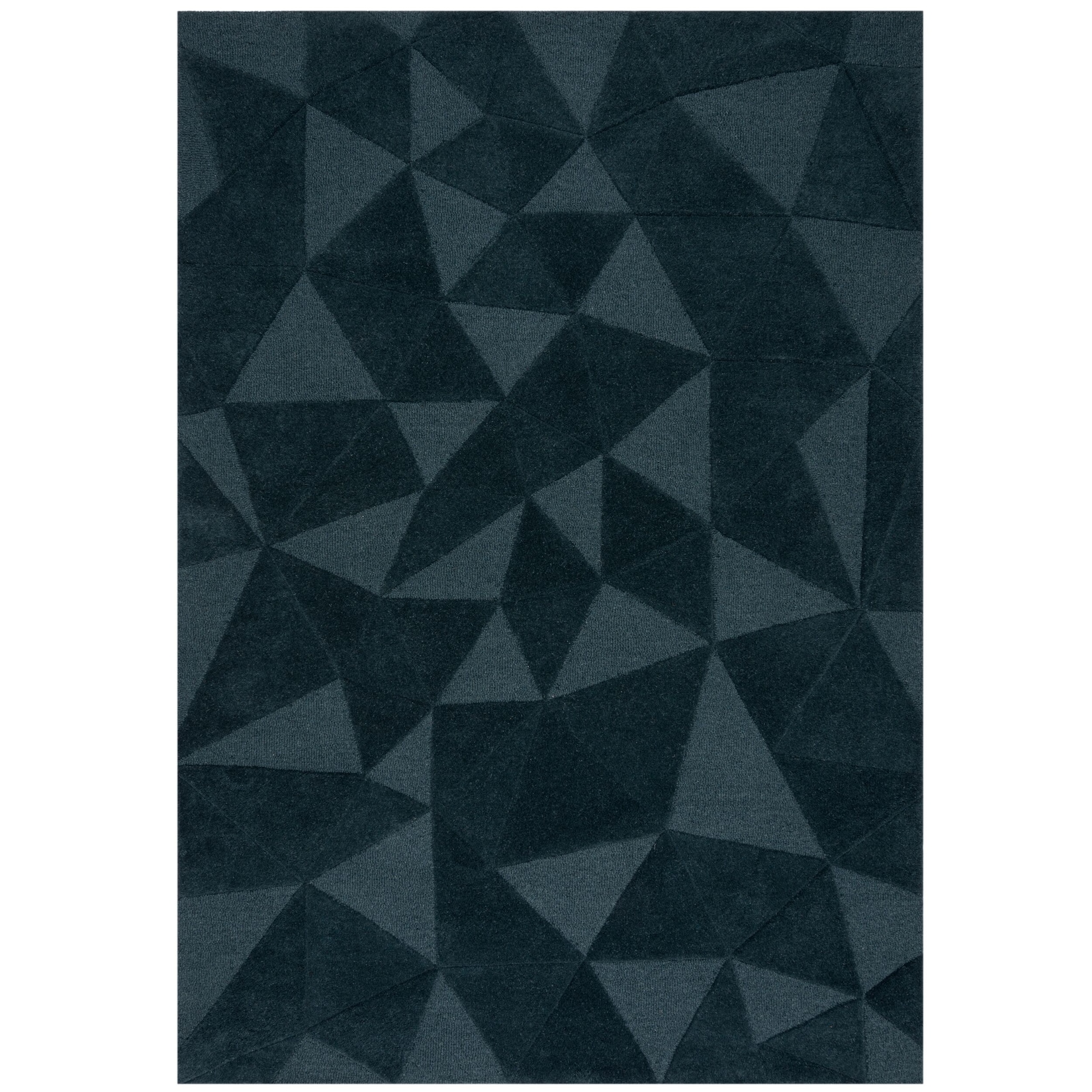 Wollteppich Hoch-Tief Petrol 200 x 290 cm - DEBEN Kadima Design