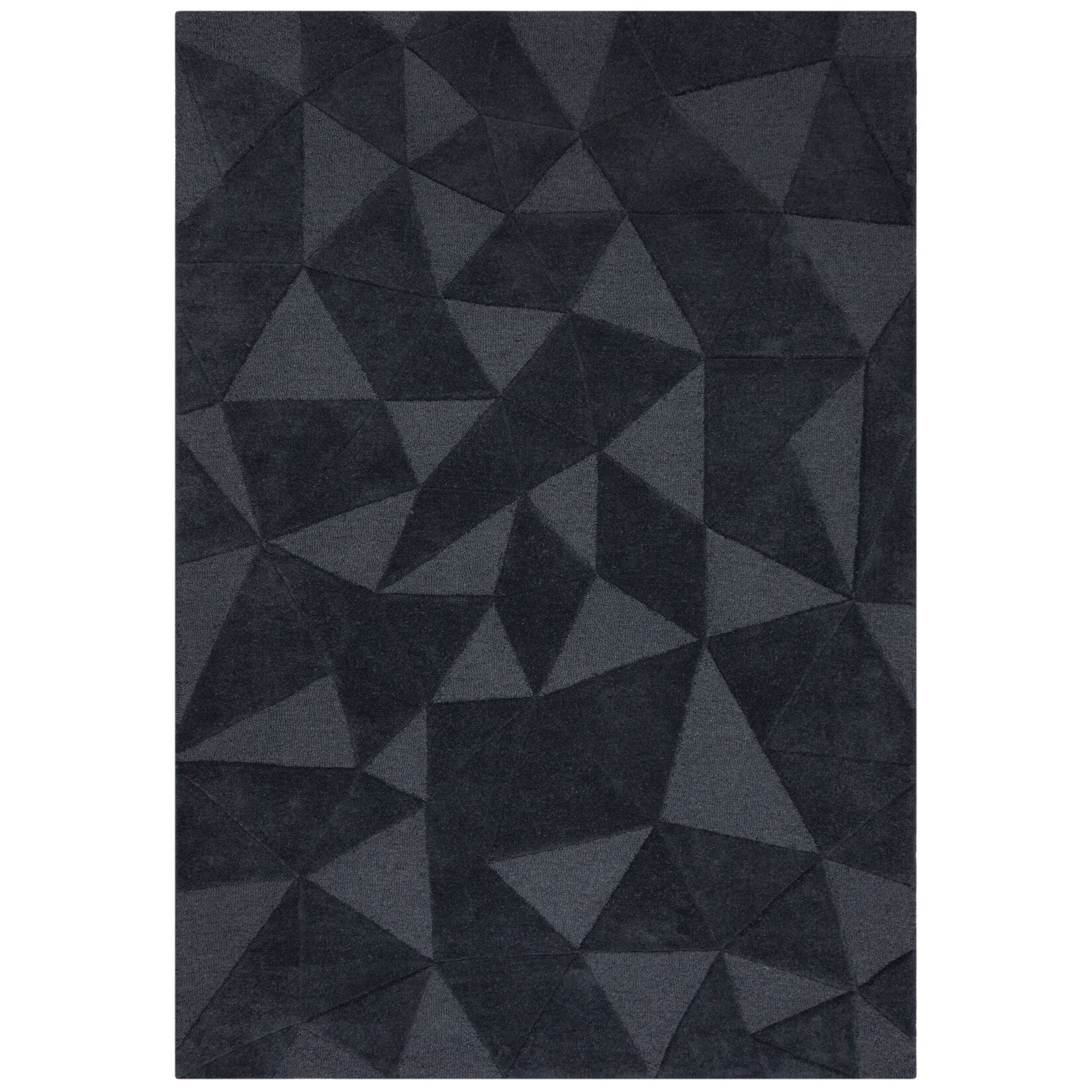 Wollteppich Hoch-Tief Anthrazit 120 x 170 cm - DEBEN Kadima Design