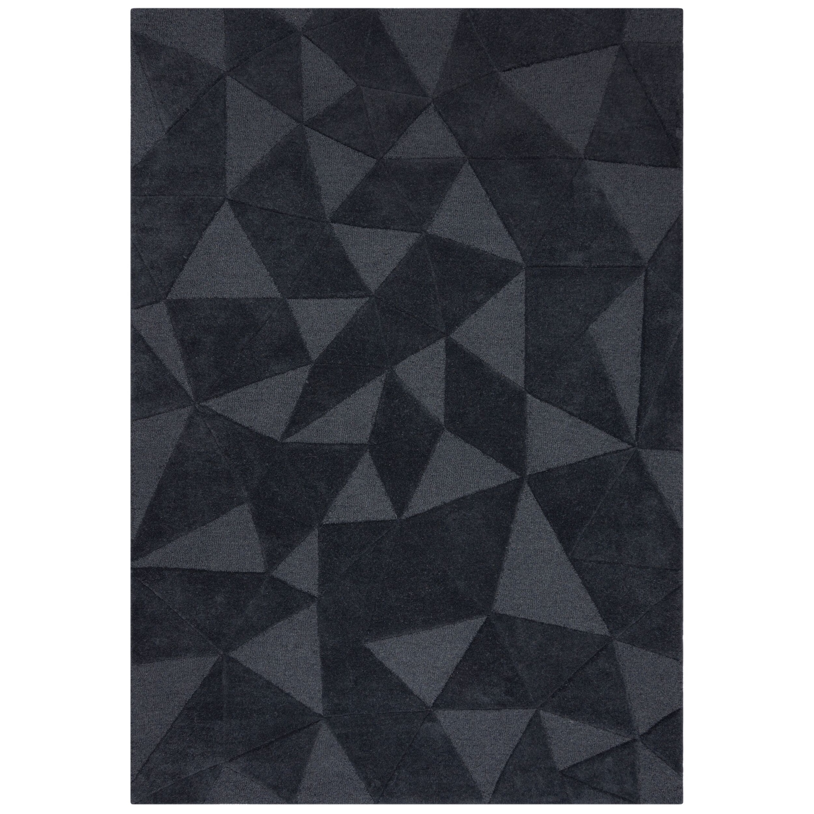 Wollteppich Hoch-Tief Anthrazit 200 x 290 cm - DEBEN Kadima Design