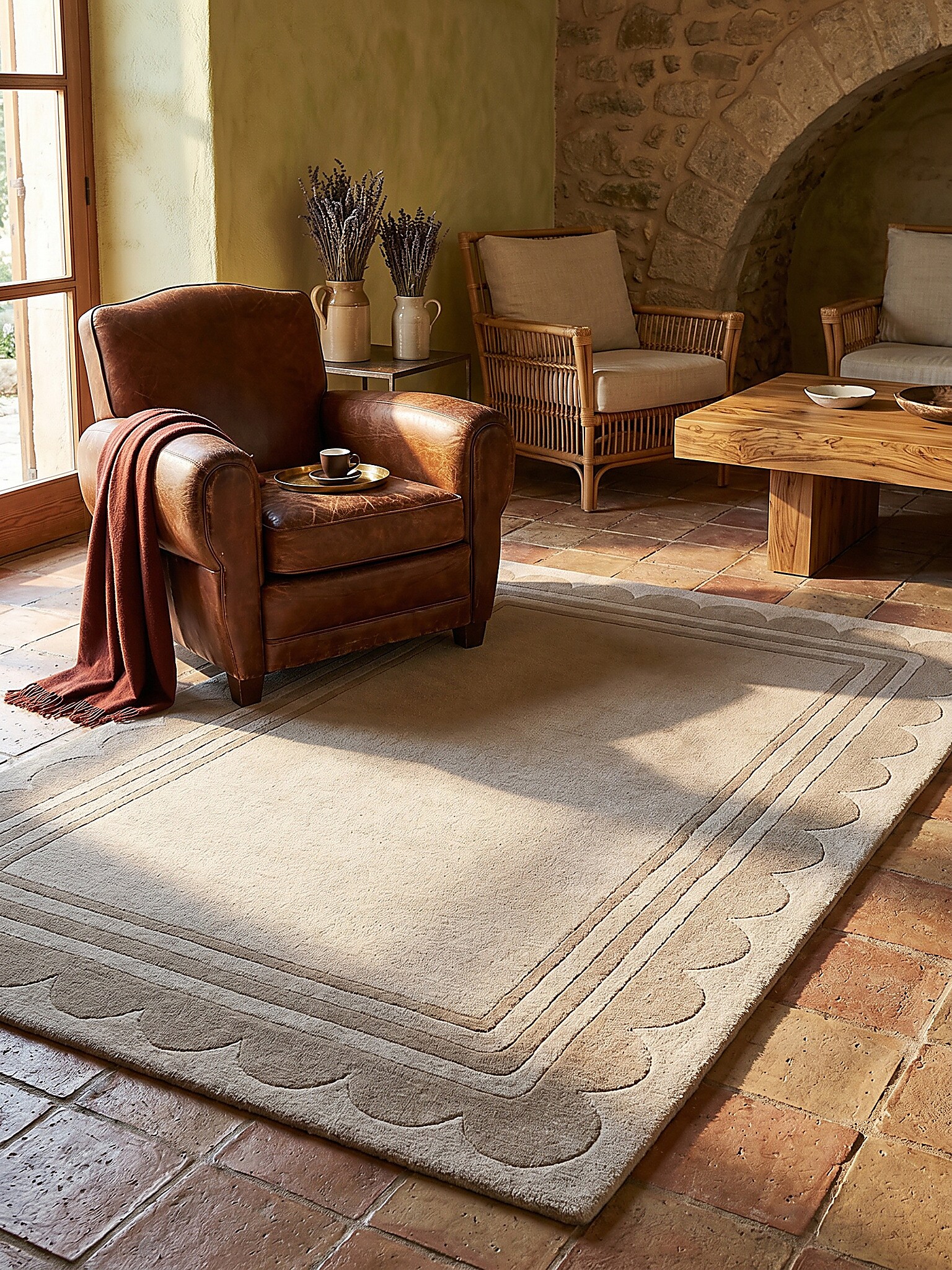 Wollteppich geometrisch Beige 120 x 170 cm - WENSUM | Kadima Design - Bild 1