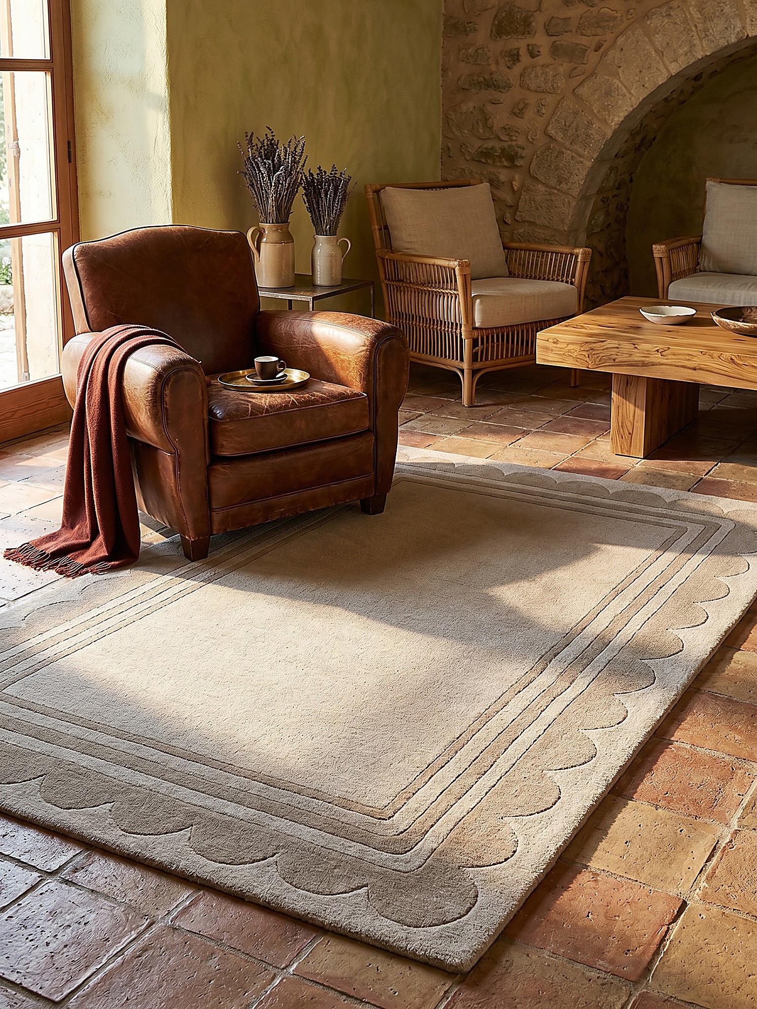 Wollteppich geometrisch Beige 160 x 230 cm - WENSUM | Kadima Design - Bild 1