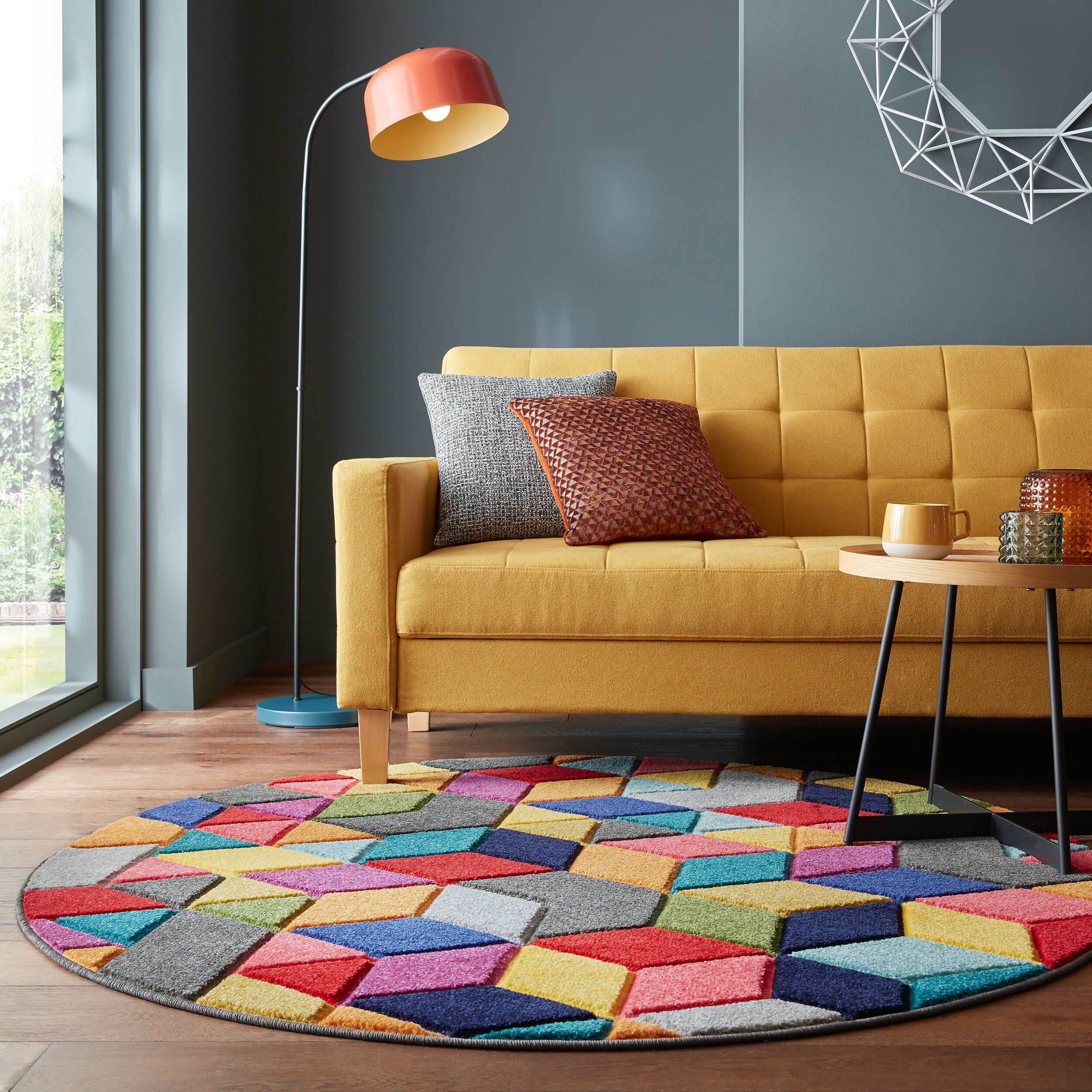 Teppich strapazierf&auml;hig Bunt &Oslash;160 cm - MEON | Kadima Design - Bild 1