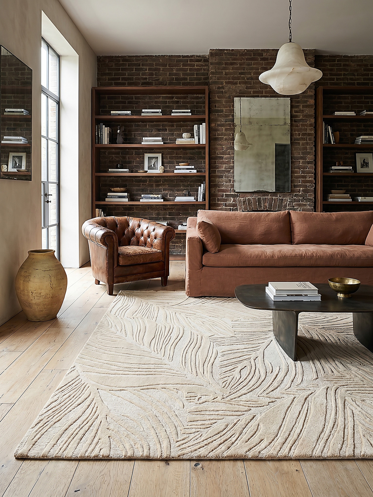 Wollteppich floral Beige 200 x 290 cm - LEVEN | Kadima Design - Bild 1