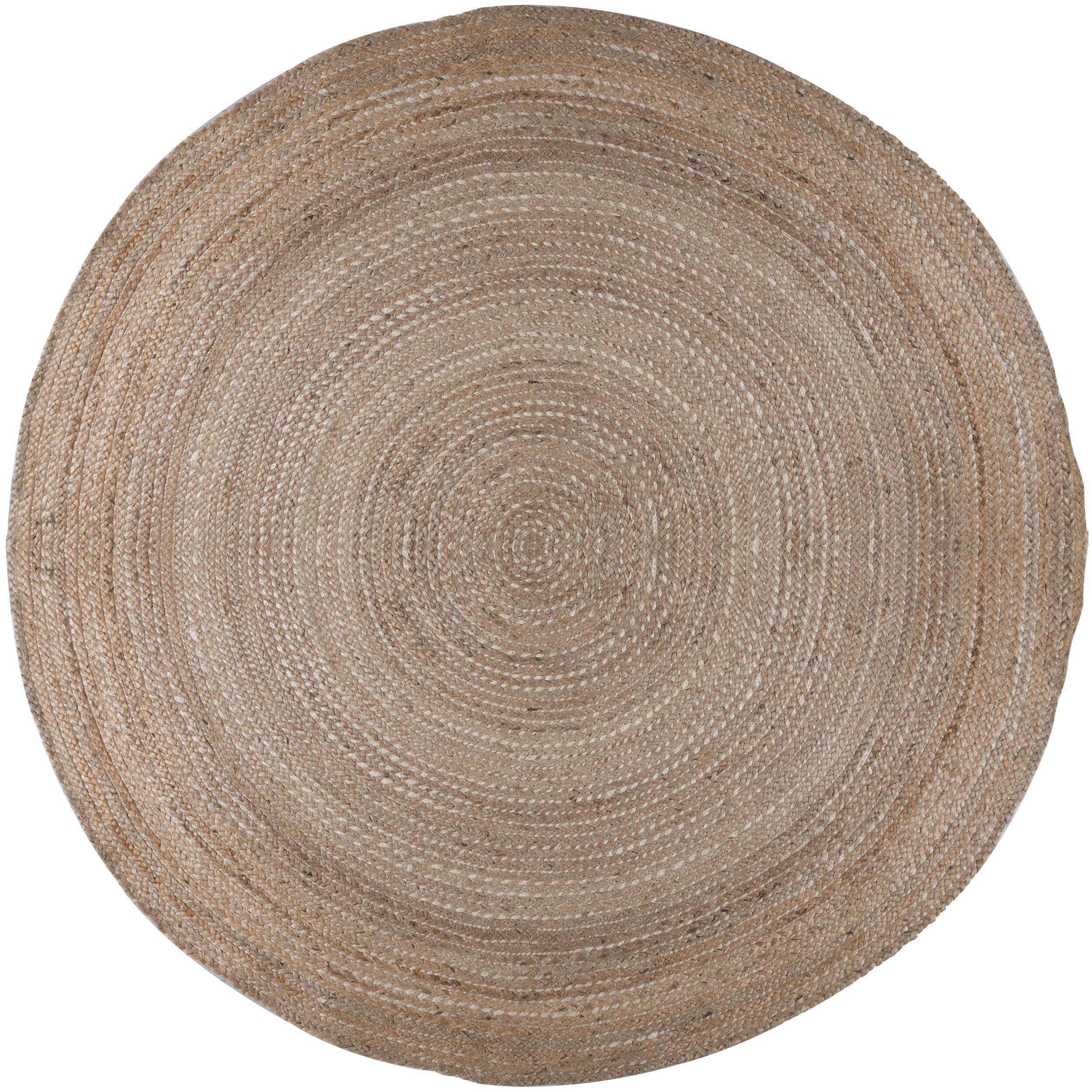 Handgewebter Jute-Teppich in Naturt&ouml;nen "Eden". Farbe: Braun, 133x133 cm | Kadima Design - Bild 1