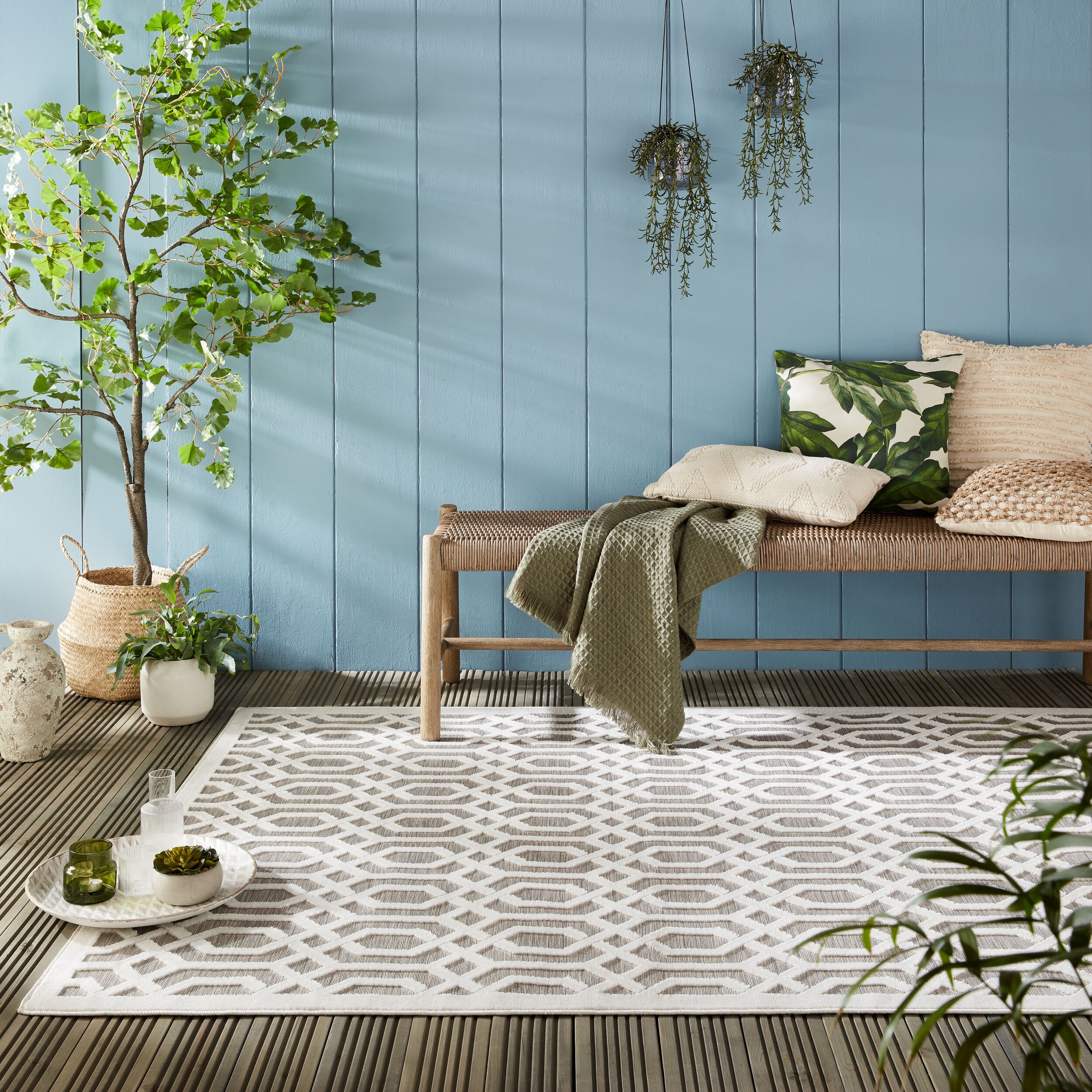 Outdoor-Teppich waschbar Grau-Beige 200 x 290 cm - STOUR | Kadima - Bild 1