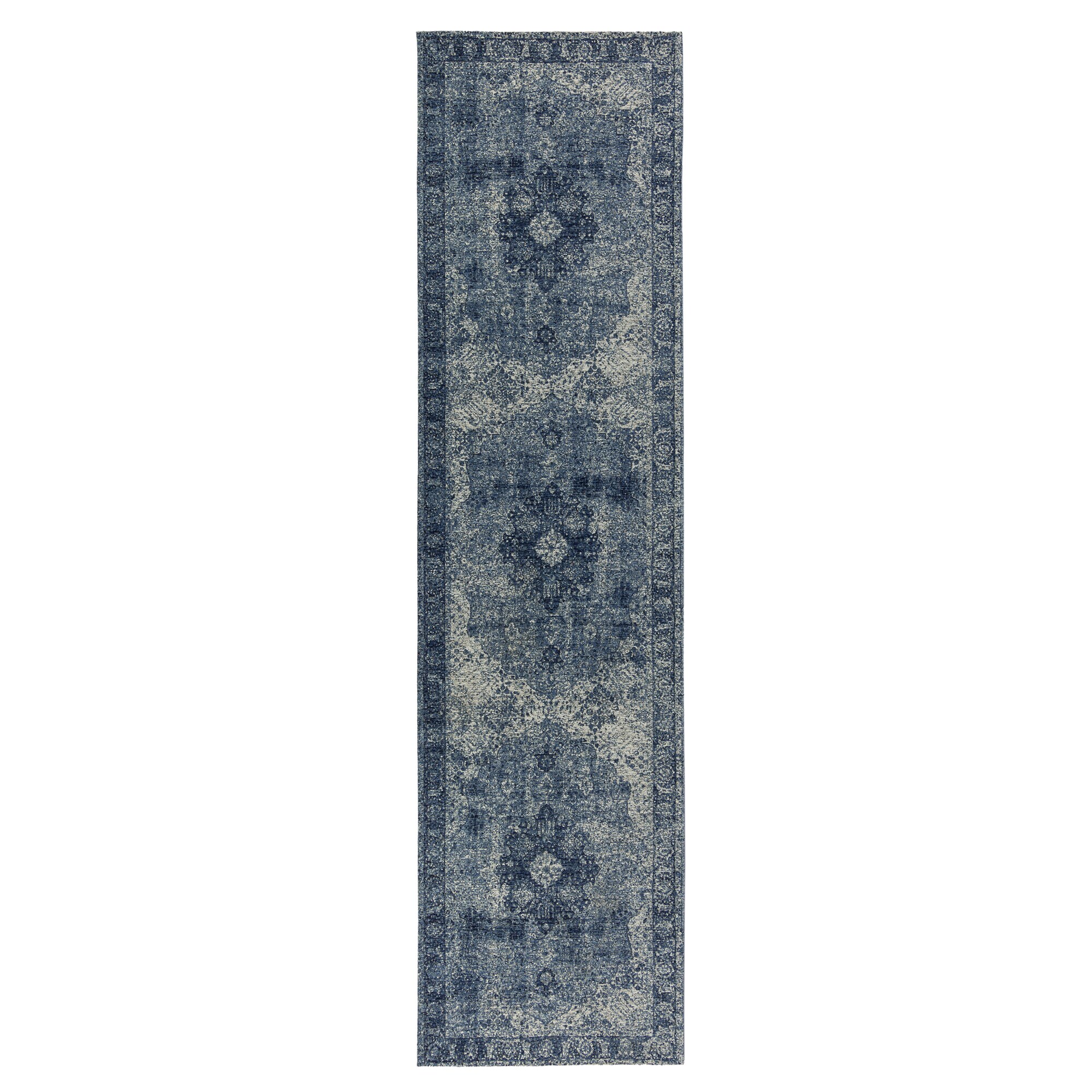 Vielseitiger Vintage Teppich "Coquet Tara". Farbe: Blau, 60x230 cm | Kadima Design - Bild 1