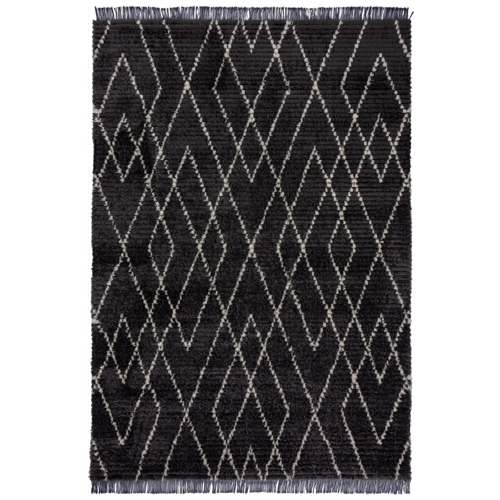 Teppich Orient Schwarz-Weiß 120 x 170 cm - SWALE Kadima Design