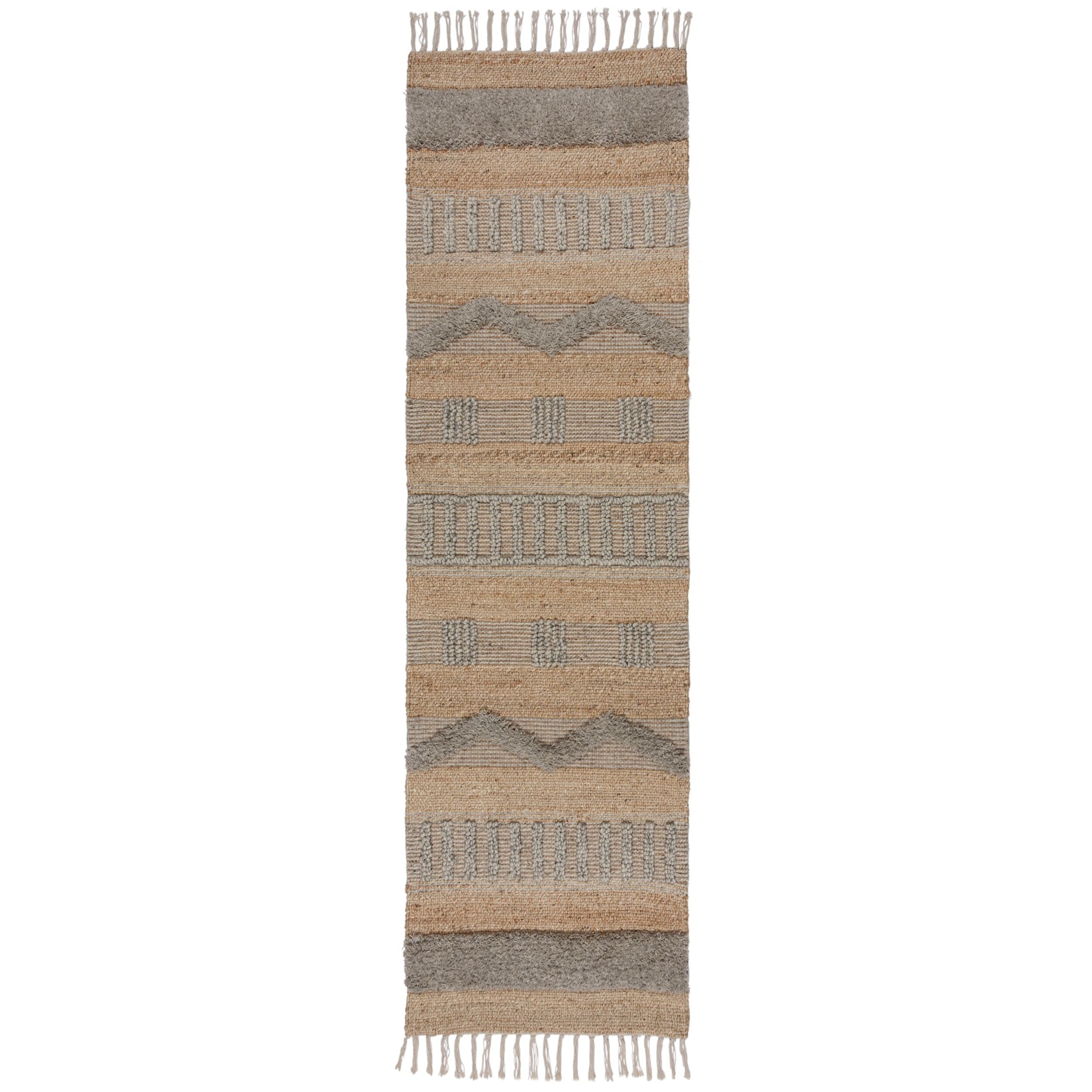 Läufer Wollmischung Braun-Grau 60 x 230 cm - WHARFE Kadima Design