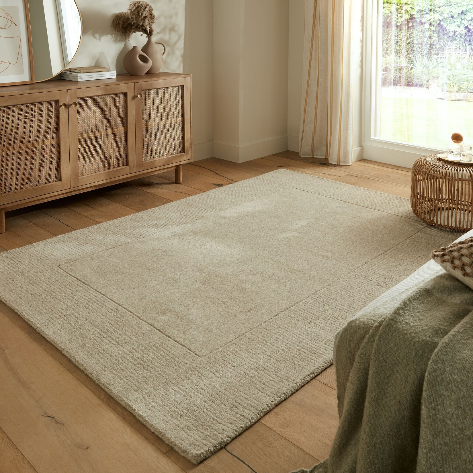 Wollteppich Kurzflor Natur 200 x 290 cm - MOLE Kadima Design