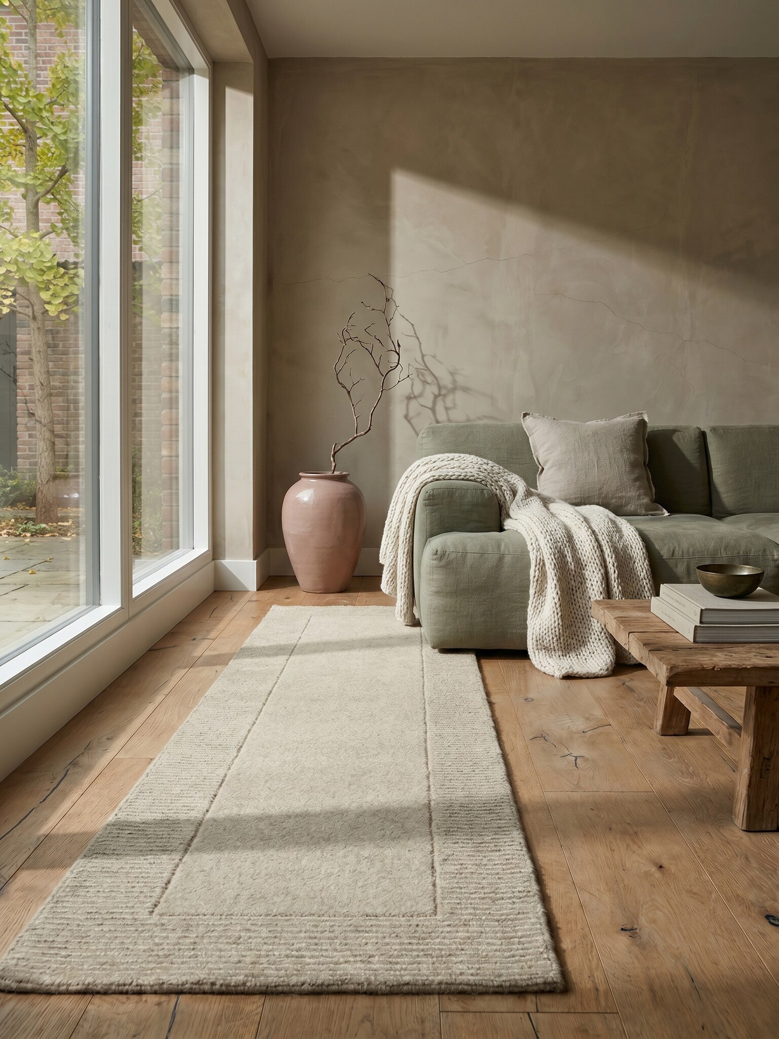 L&auml;ufer Wolle Natur 60 x 230 cm - MOLE | Kadima Design - Bild 1