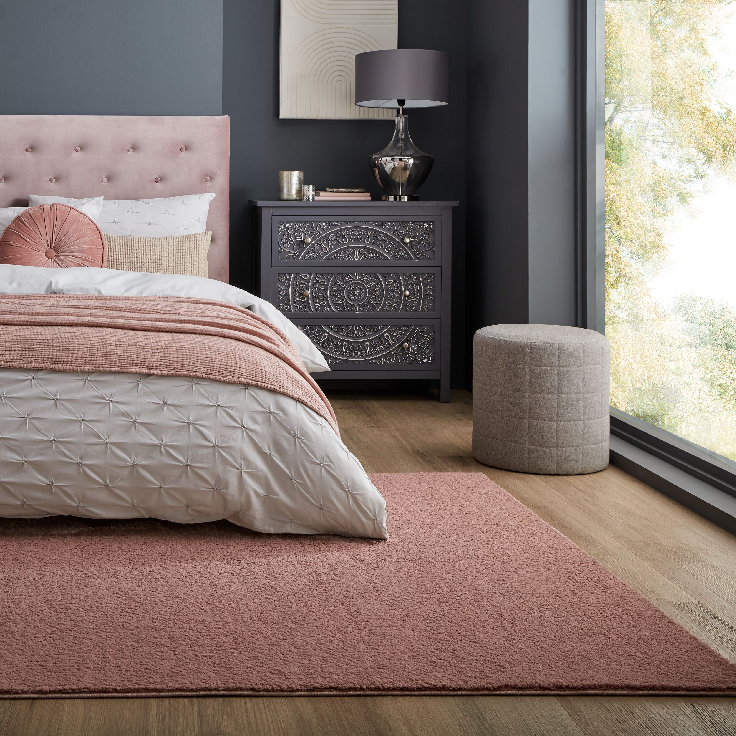 Teppich uni Rosa 200 x 290 cm - TUMMEL | Kadima Design - Bild 1