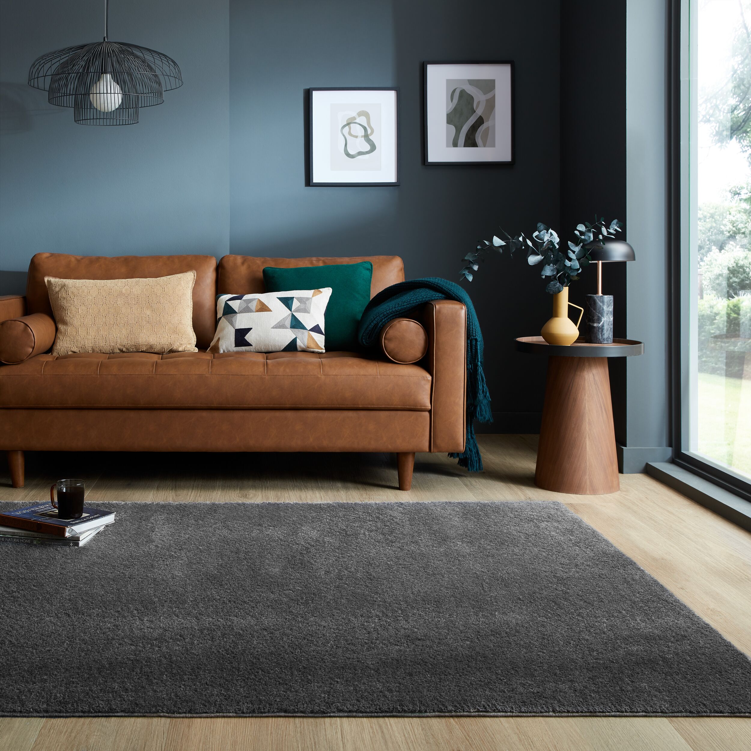Teppich uni Anthrazit 200 x 290 cm - TUMMEL | Kadima Design - Bild 1
