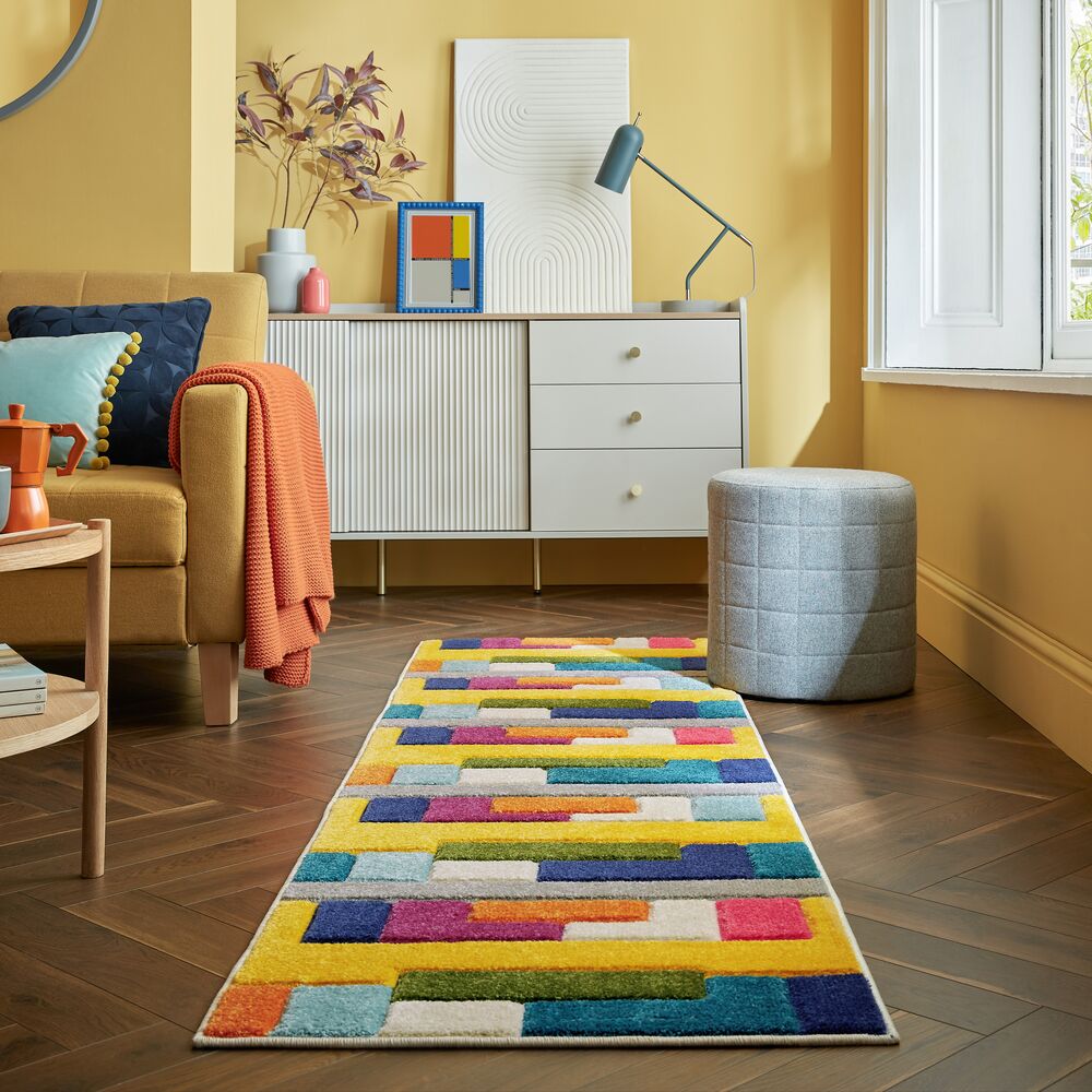 L&auml;ufer geometrisch Bunt 66 x 230 cm - MOSS | Kadima Design - Bild 1