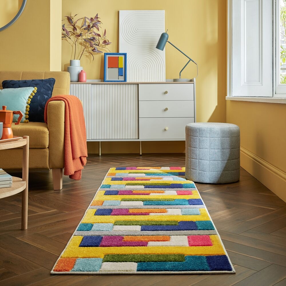 Läufer geometrisch Bunt 66 x 230 cm - MOSS Kadima Design