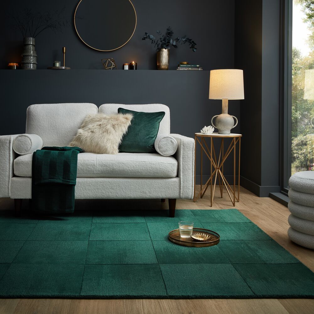 Wollteppich geometrisch Gr&uuml;n 120 x 170 cm - SID | Kadima Design - Bild 1
