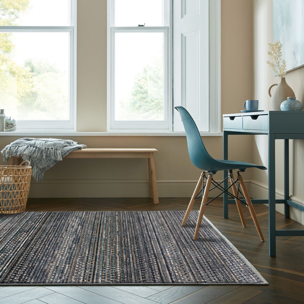 Teppich gestreift Blau 120 x 160 cm - PERRAN | Kadima Design - Bild 1