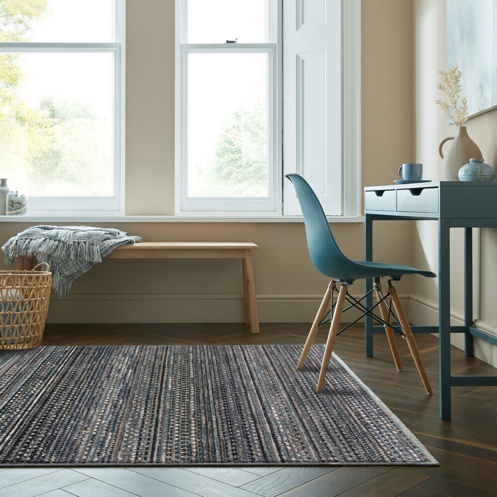 Teppich gestreift Blau 80 x 140 cm - PERRAN Kadima Design