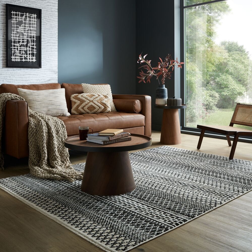 Teppich gestreift Schwarz-Weiß 160 x 230 cm - PERRAN Kadima Design