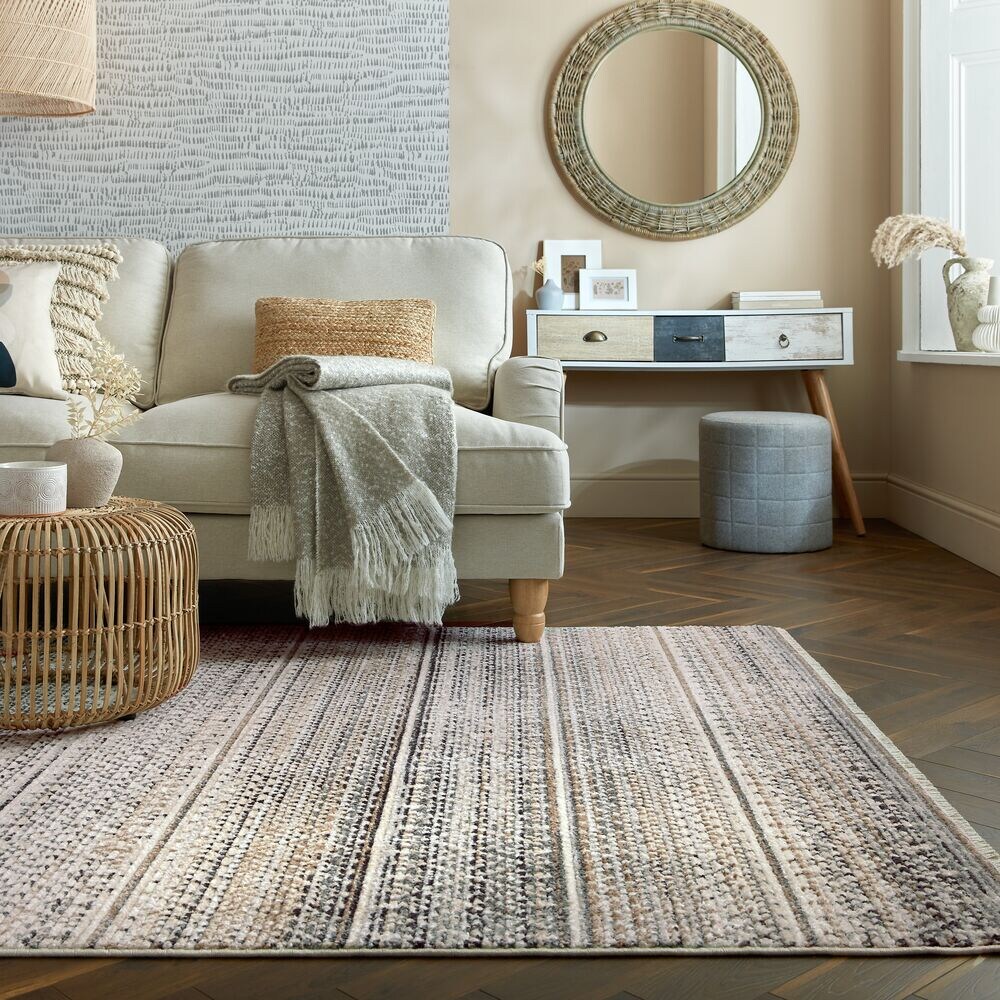 Teppich gestreift Naturfarben 60 x 114 cm - PERRAN Kadima Design