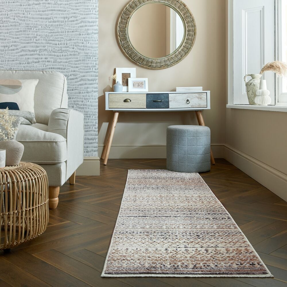 Läufer gestreift Naturfarben 60 x 230 cm - PERRAN Kadima Design