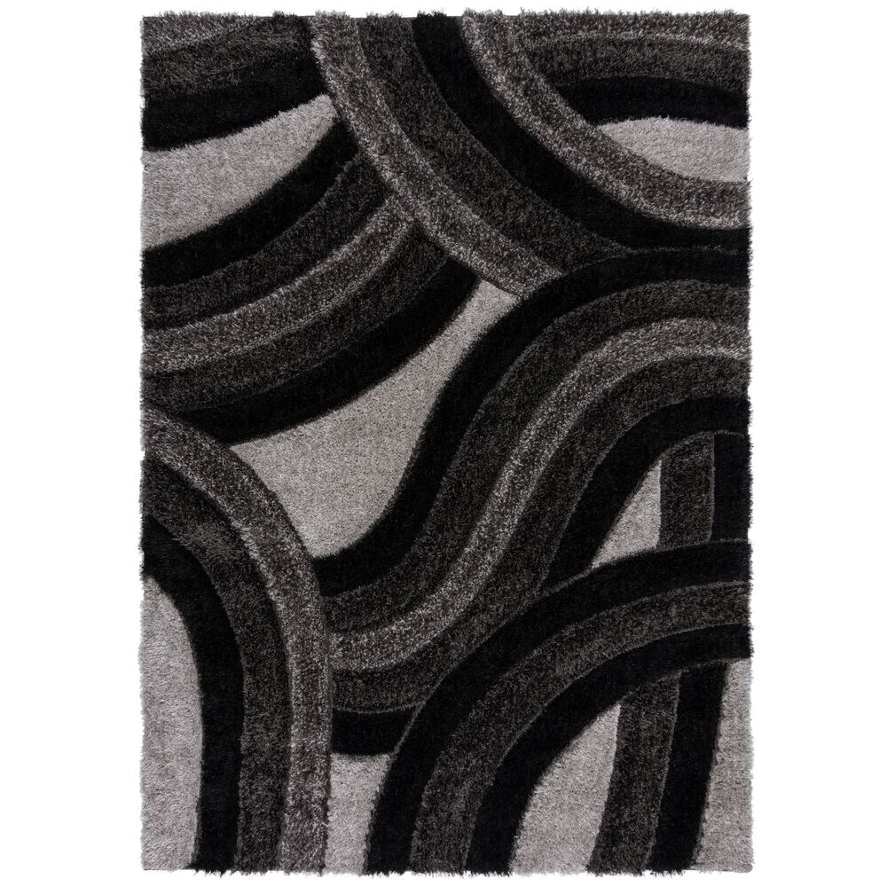 Teppich abstrakt Grau-Schwarz 80 x 150 cm - NADD Kadima Design