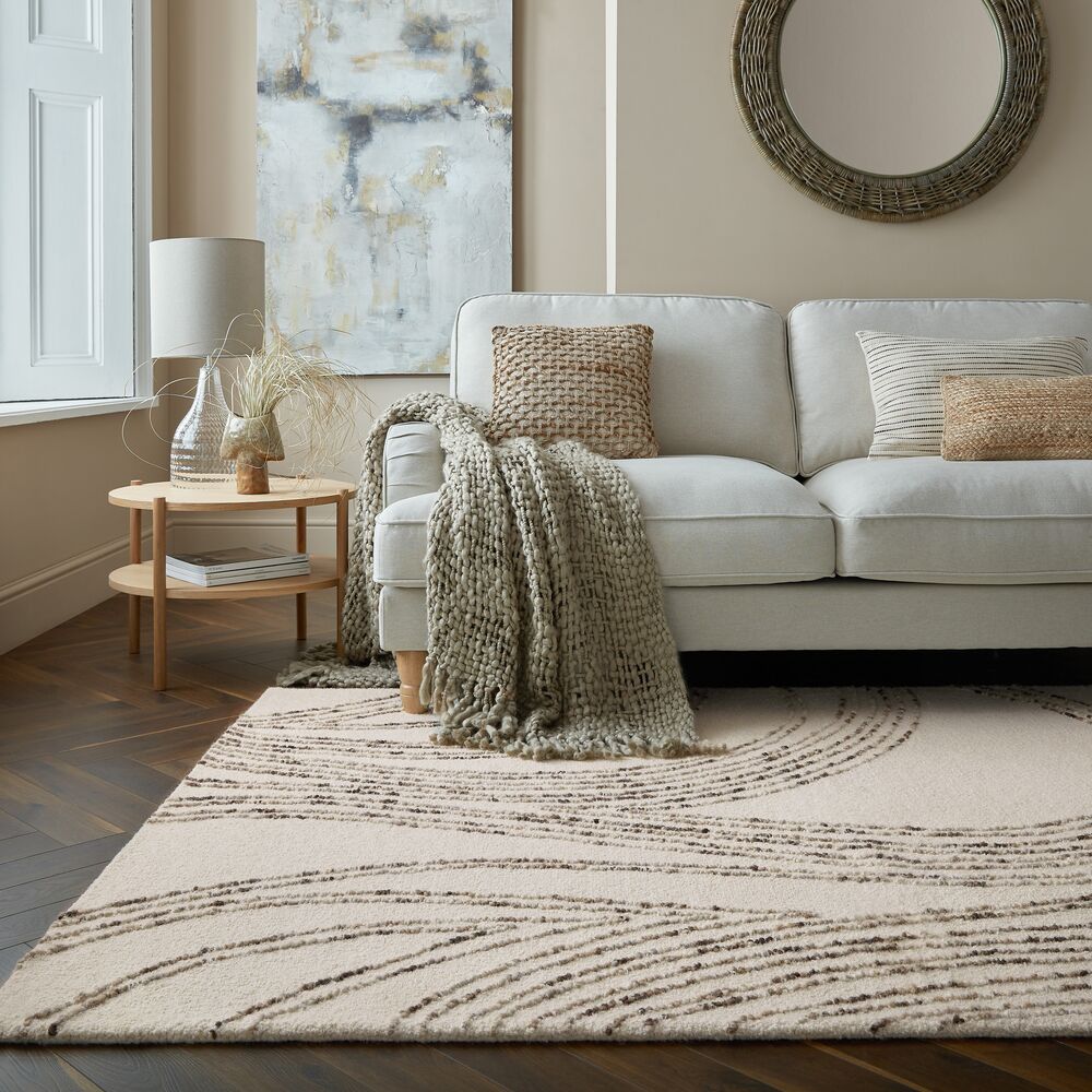 Wollteppich abstrakt Natur-Braun 120 x 170 cm - HUMBER | Kadima Design - Bild 1