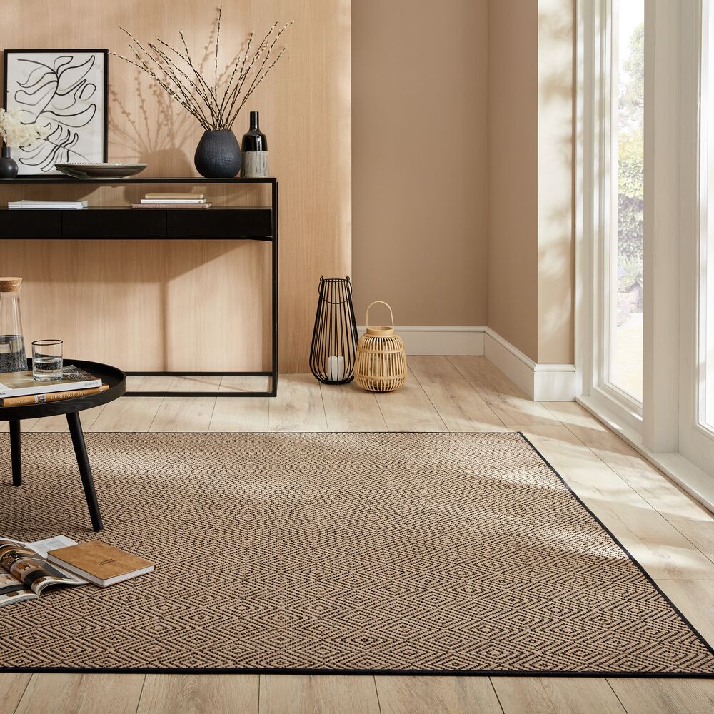 Jute-Teppich geometrisch Braun-Schwarz 200 x 290 cm - CARRON | Kadima - Bild 1