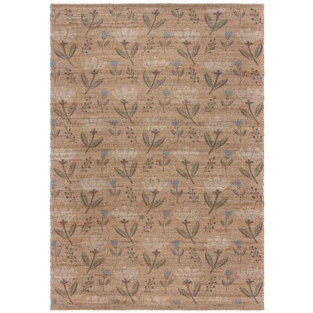 Jute-Teppich floral Naturfarben 80 x 150 cm - JED Kadima Design