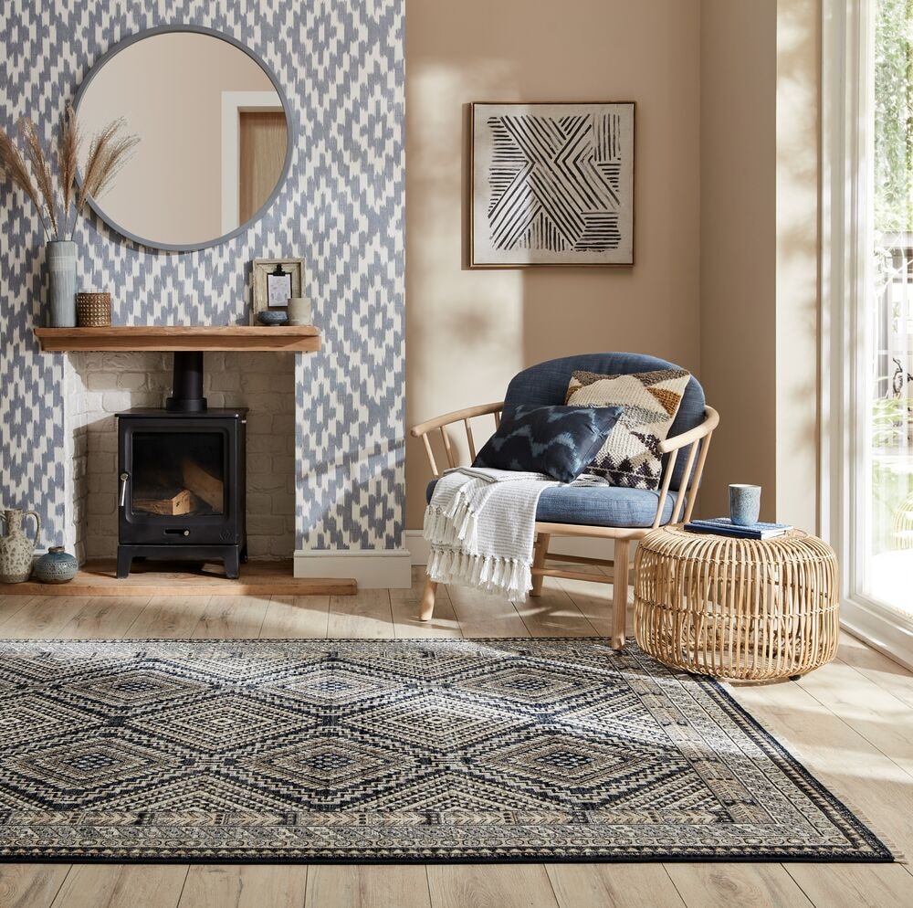 Teppich Orient Blau 160 x 234 cm - KELVIN Kadima Design