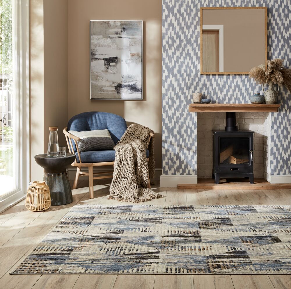 Teppich geometrisch Blau-Grau 200 x 290 cm - WYE | Kadima Design - Bild 1