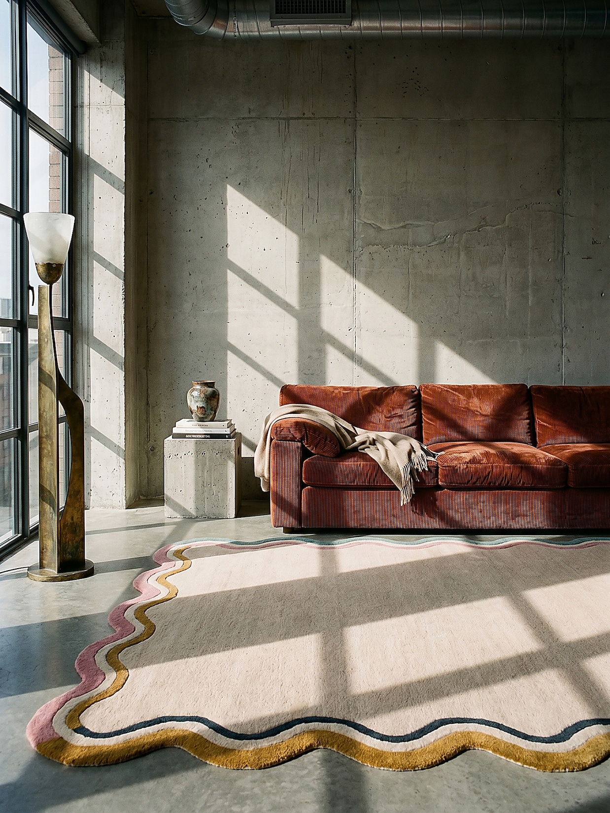 Wollteppich Bordüre Bunt 200 x 290 cm - WINCH Kadima Design