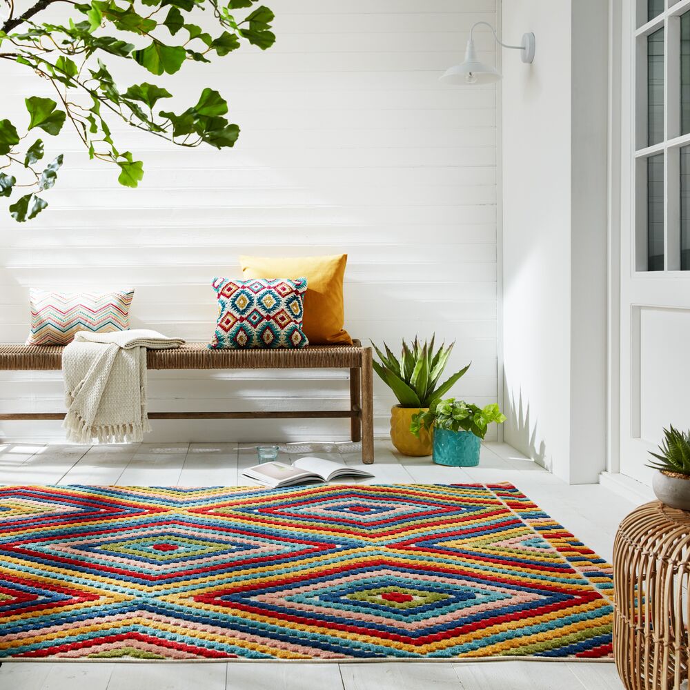 Outdoor-Teppich waschbar Bunt 200 x 290 cm - LUNE | Kadima Design - Bild 1