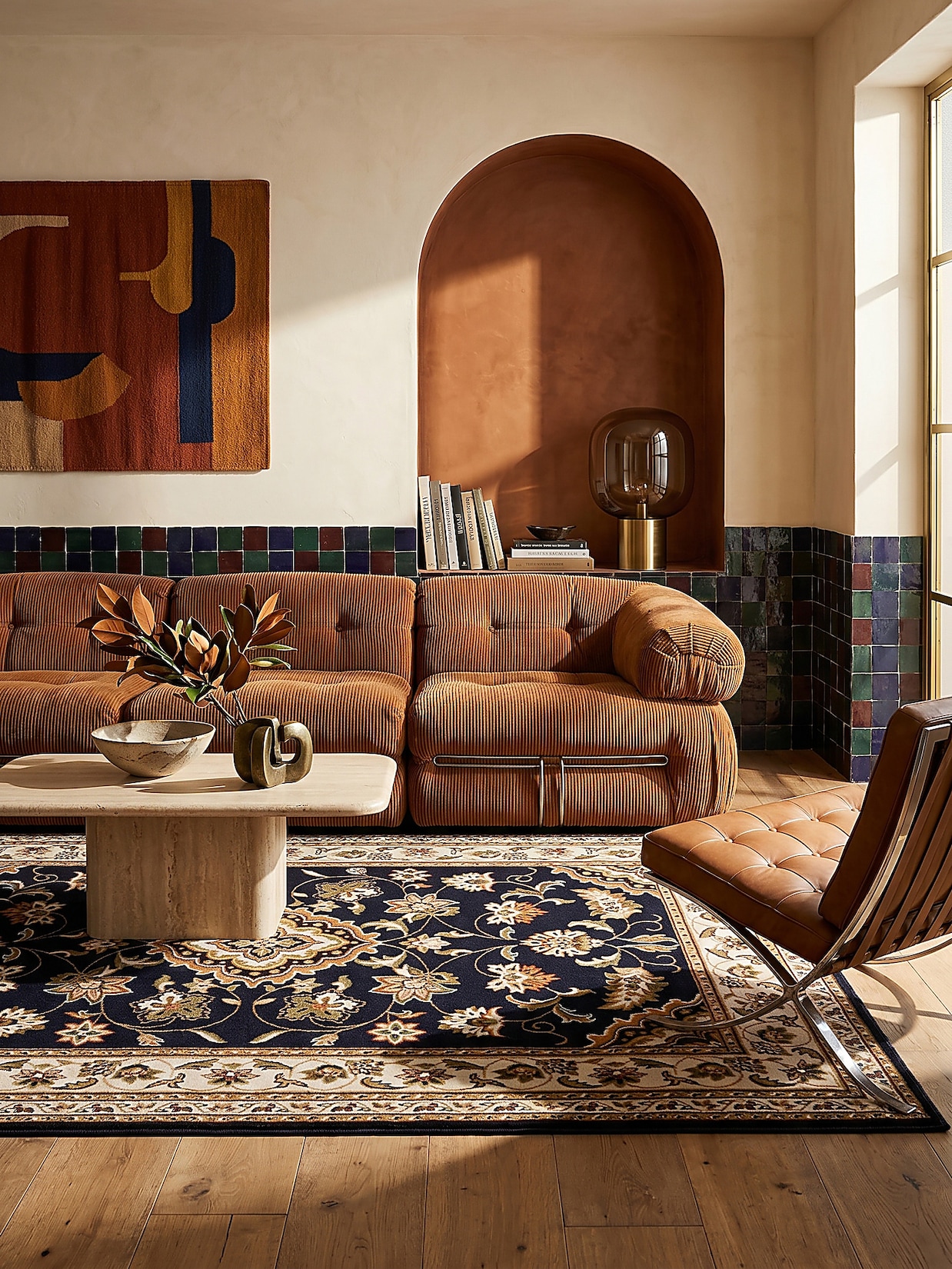 Teppich Orient Dunkelblau 80 x 150 cm - GLAZERT Kadima Design