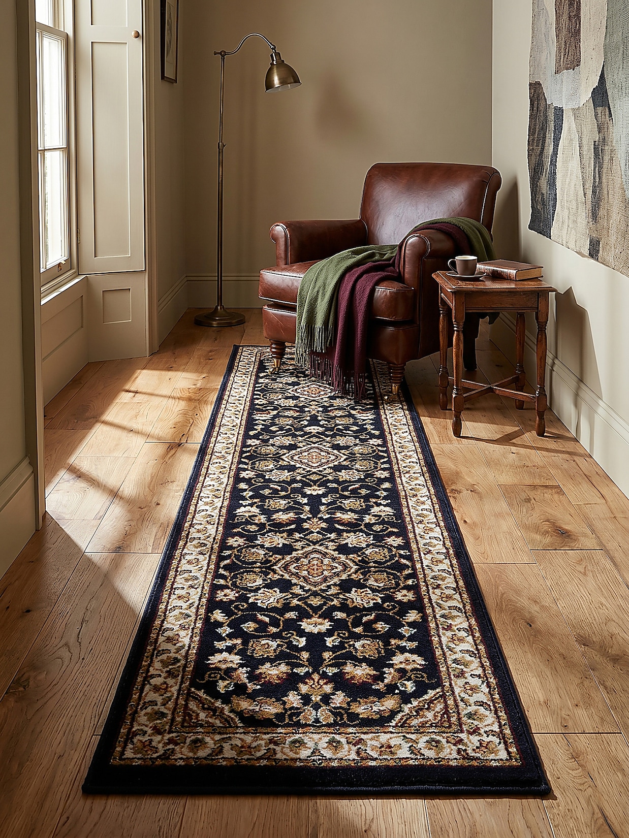 Läufer Orient Dunkelblau 66 x 300 cm - GLAZERT Kadima Design