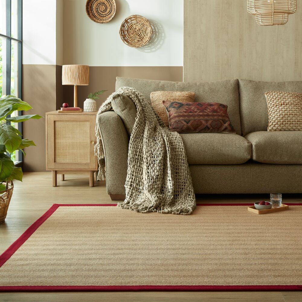 Jute-Teppich geometrisch Rot 120 x 170 cm - TRENT Kadima Design