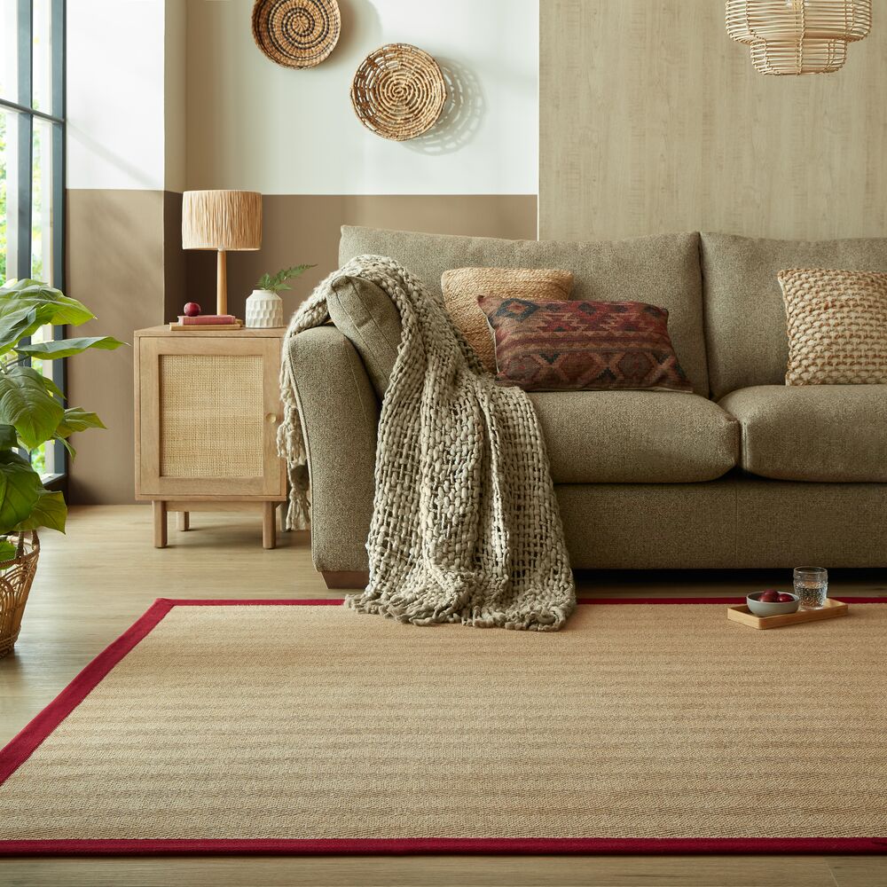 Jute-Teppich geometrisch Rot 200 x 290 cm - TRENT | Kadima Design - Bild 1