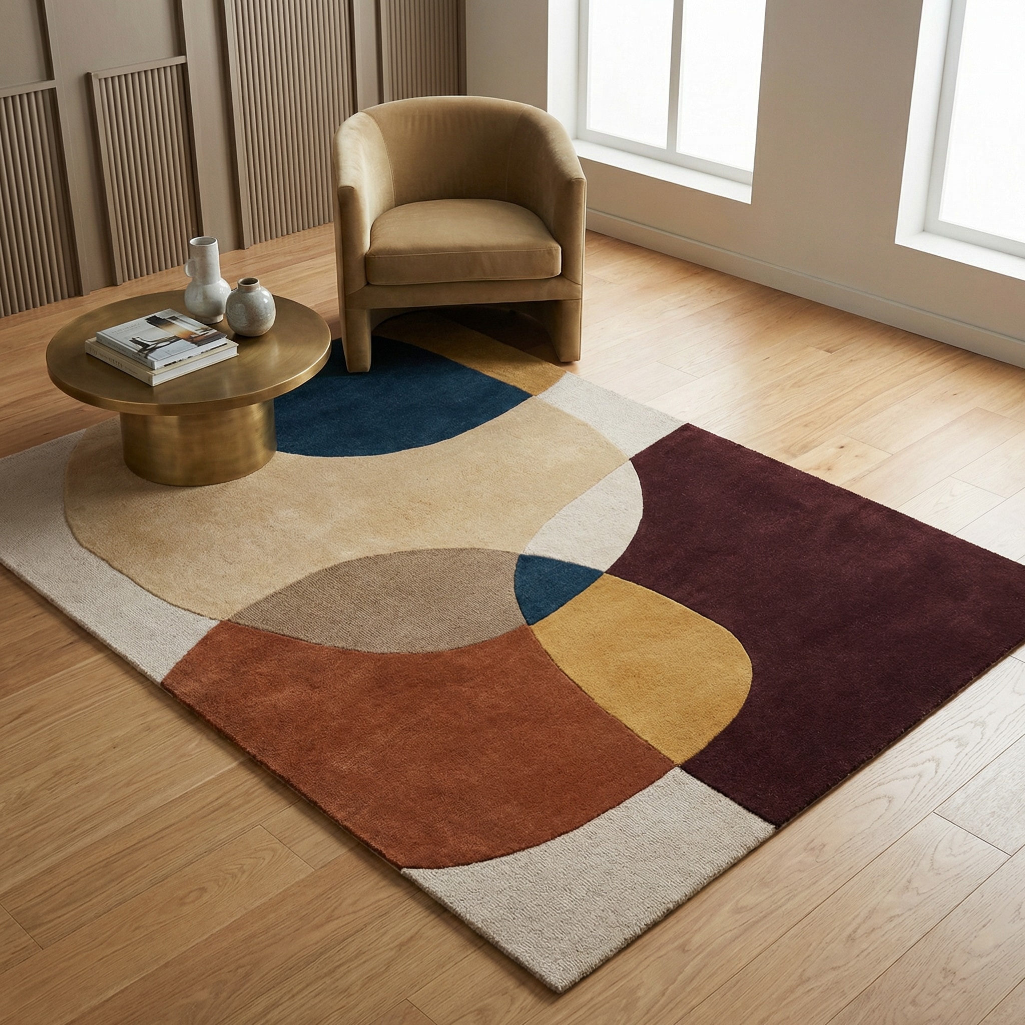 Wollteppich Hoch-Tief Lila-Bunt 120 x 170 cm - AIRE | Kadima Design - Bild 1