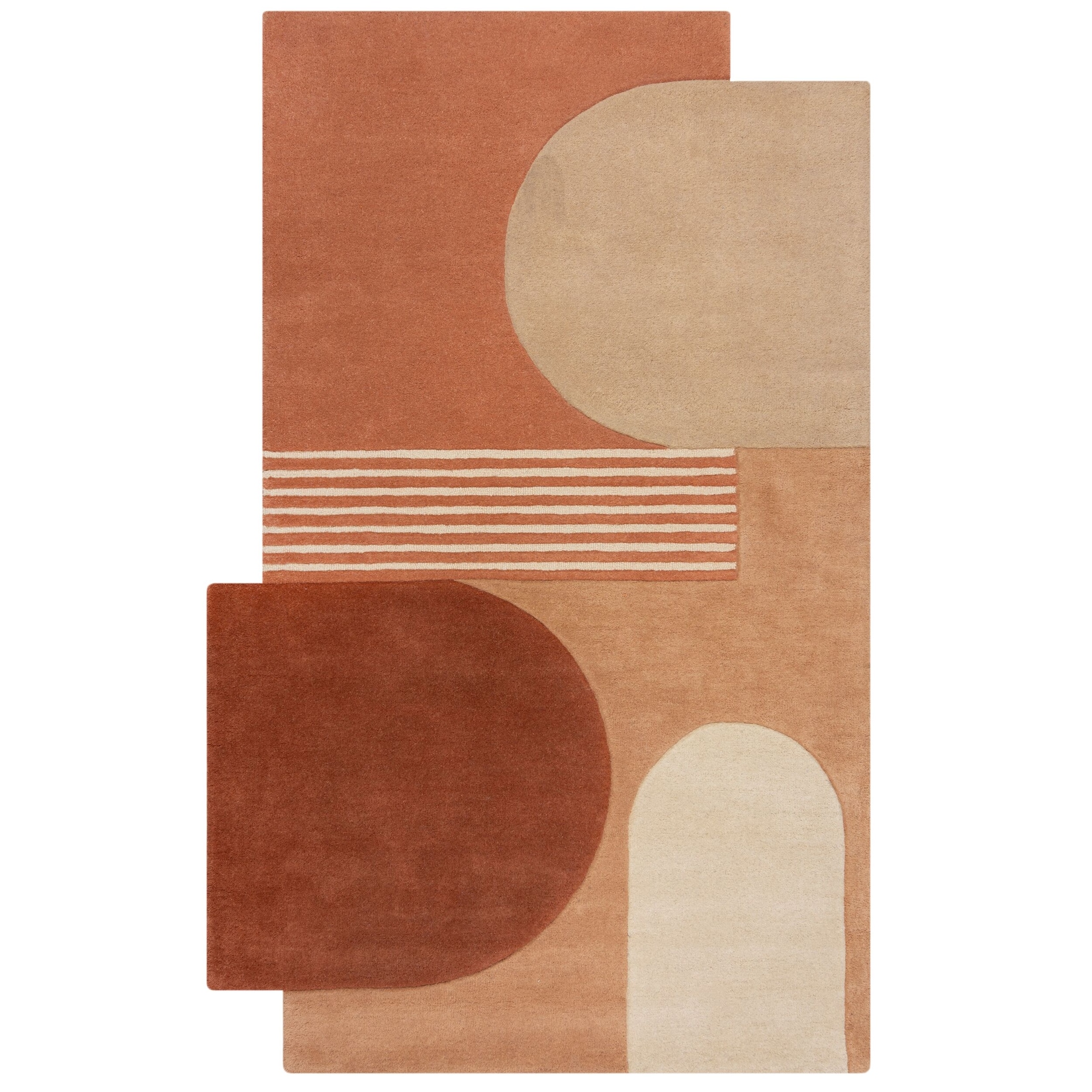 Wollteppich Kurzflor Terrakotta 120 x 180 cm - HALLEIN Kadima Design