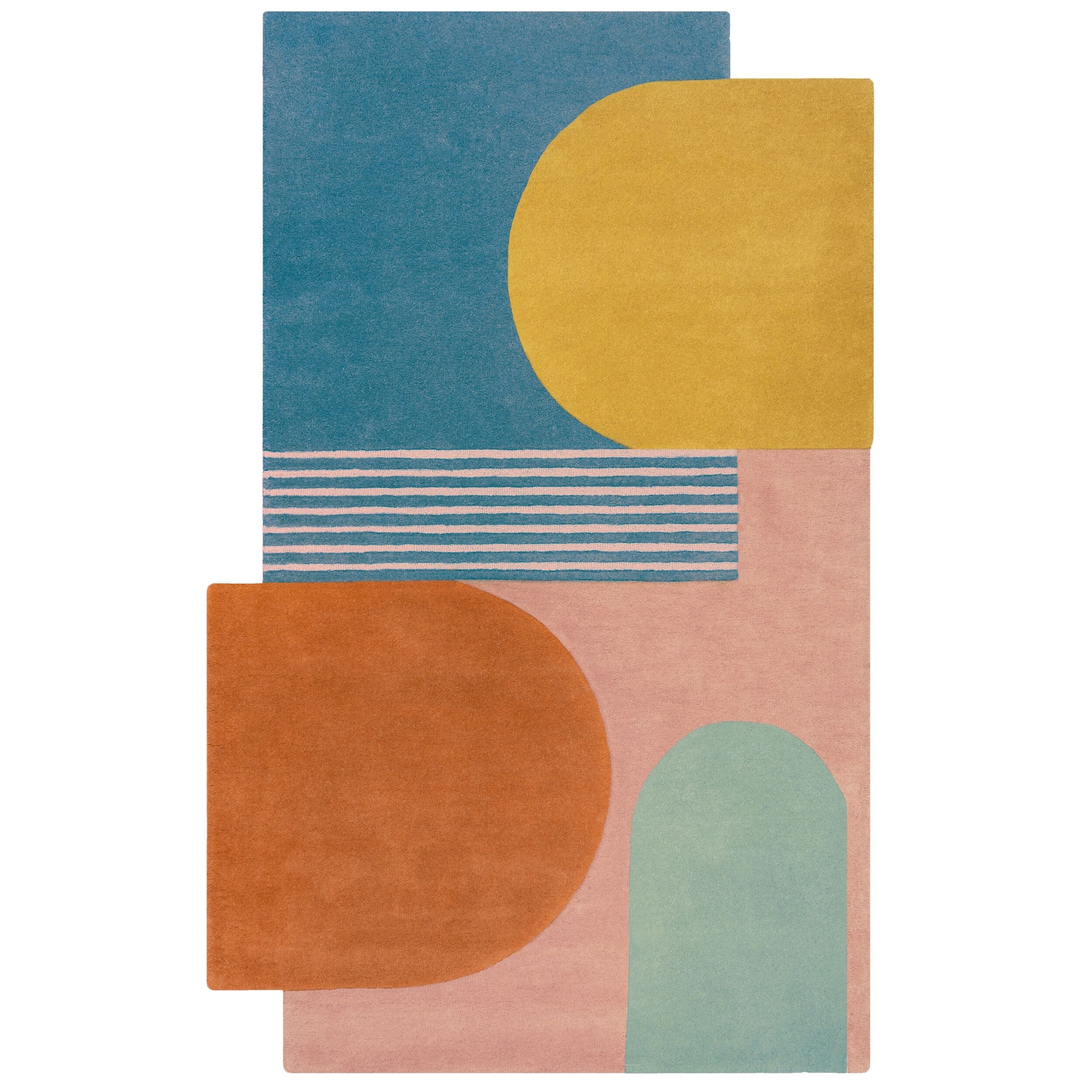Wollteppich handgeschnitzt Bunt 150 x 240 cm - HALLEIN Kadima Design