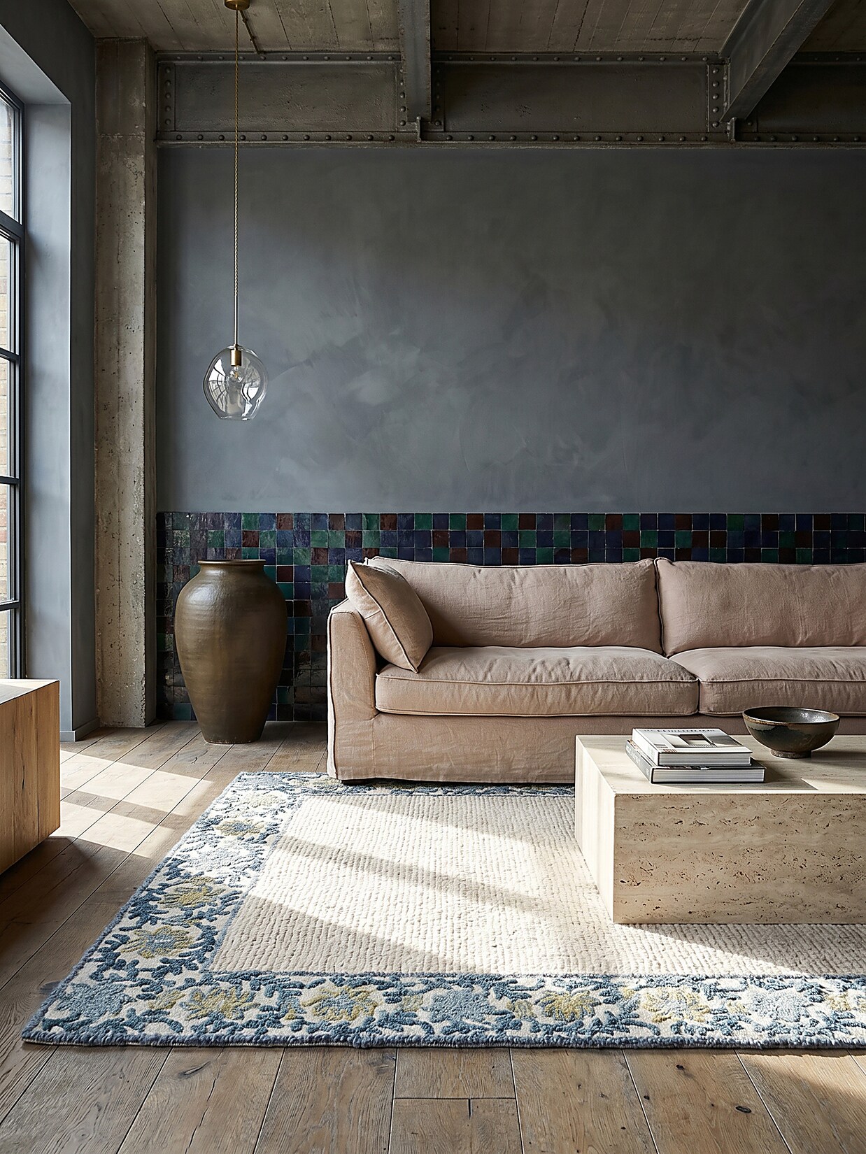 Teppich Wollmischung Blau 160 x 230 cm - BROK Kadima Design