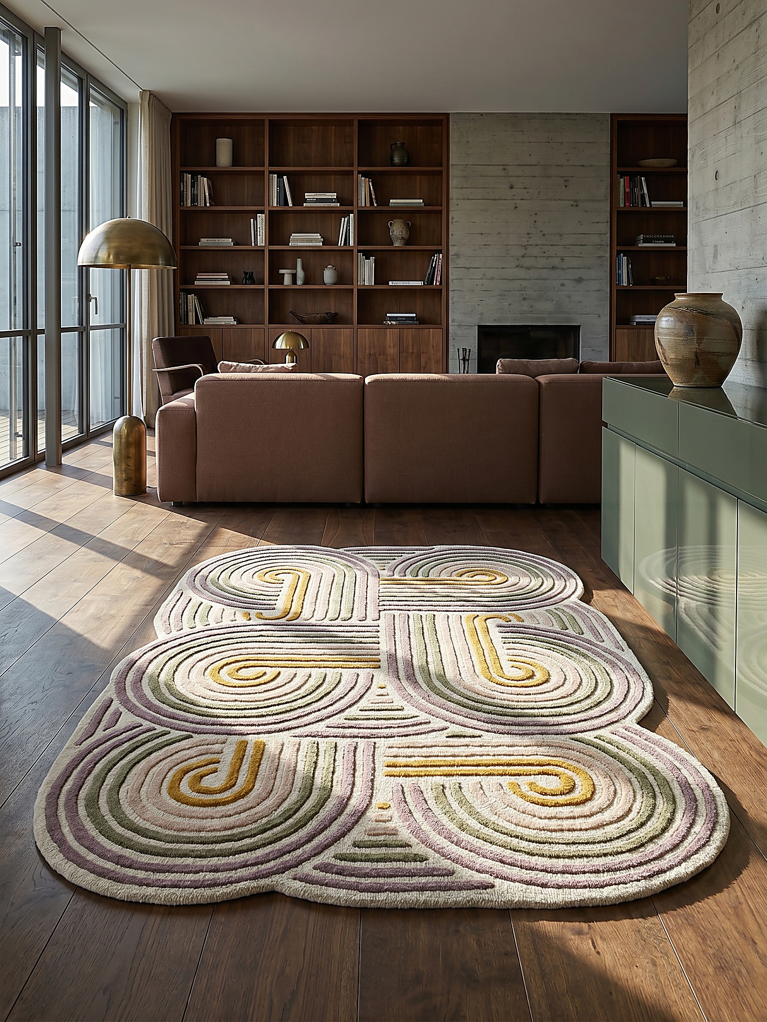 Wollteppich Hoch-Tief Gr&uuml;n 200 x 300 cm - SOAR | Kadima Design - Bild 1