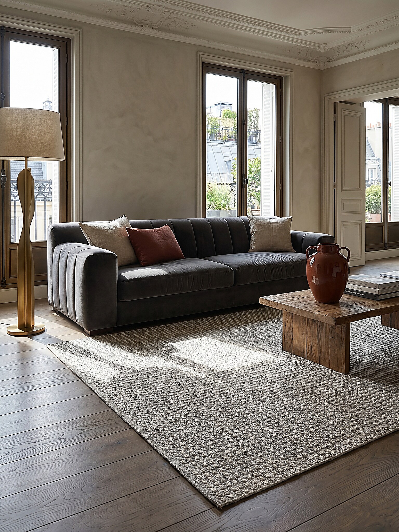Teppich Kurzflor Grau 200 x 310 cm - NORA | Kadima Design - Bild 1